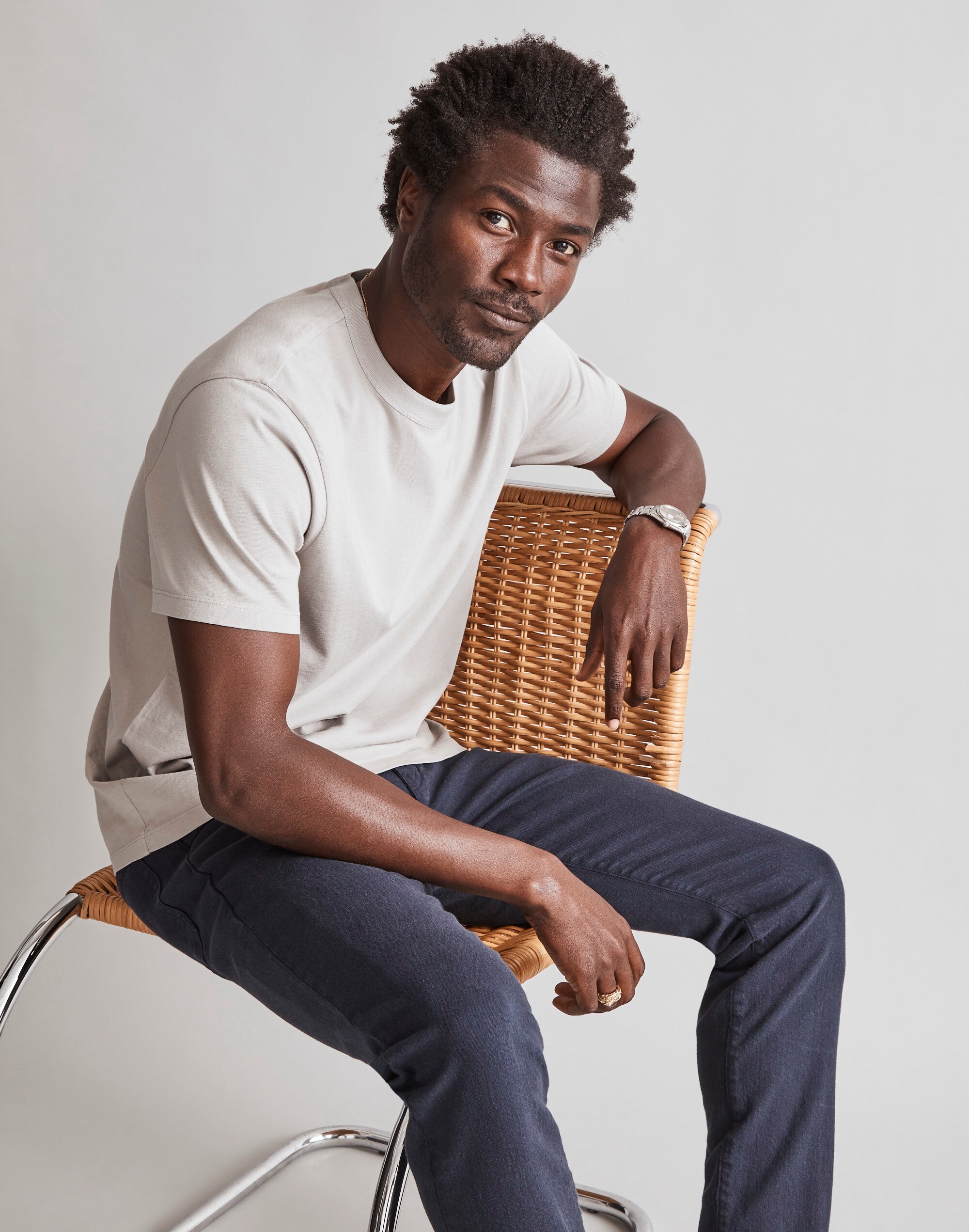 Garment-Dyed Allday Crewneck Tee in steel dawn image 2