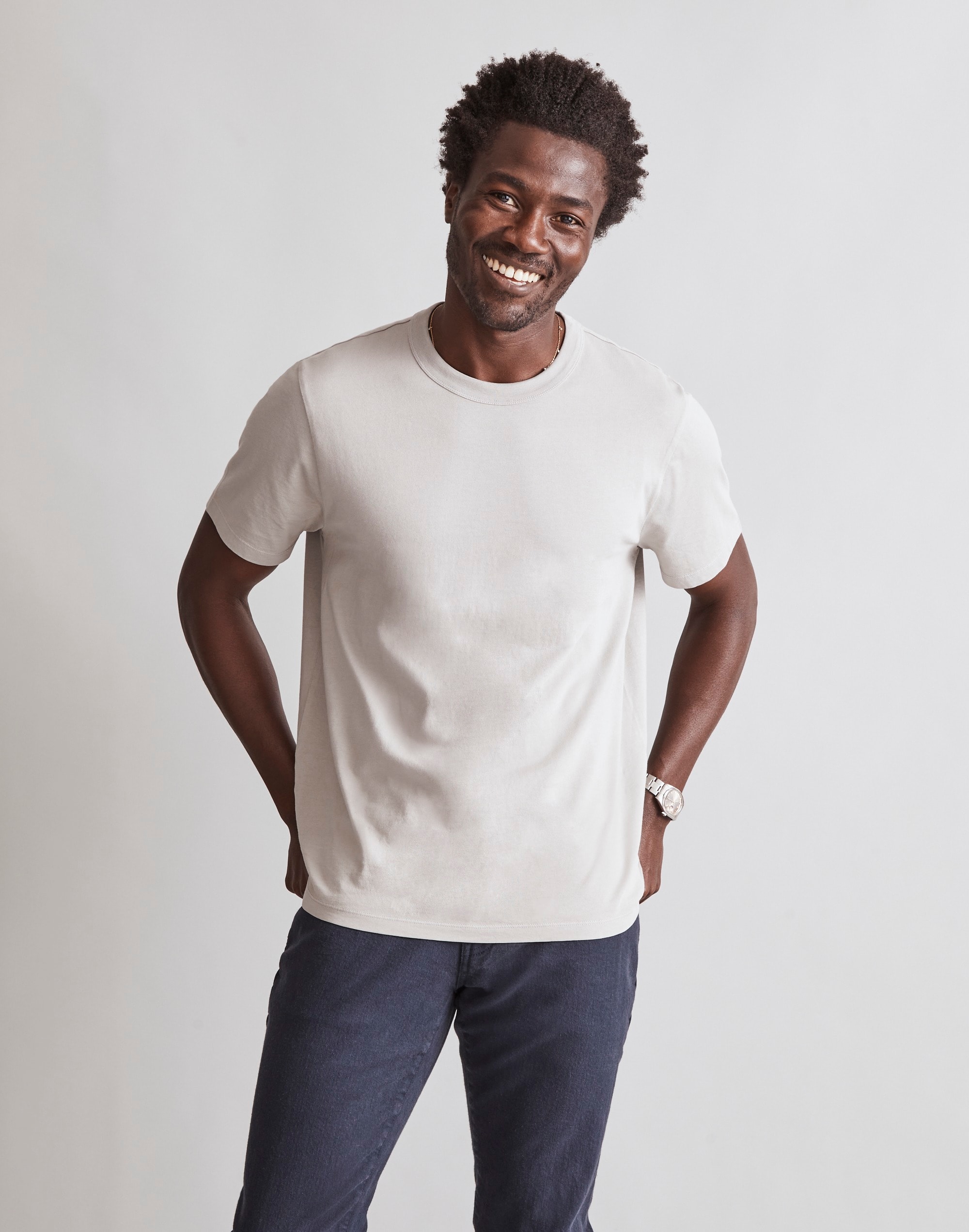 Garment-Dyed Allday Crewneck Tee in steel dawn image 1