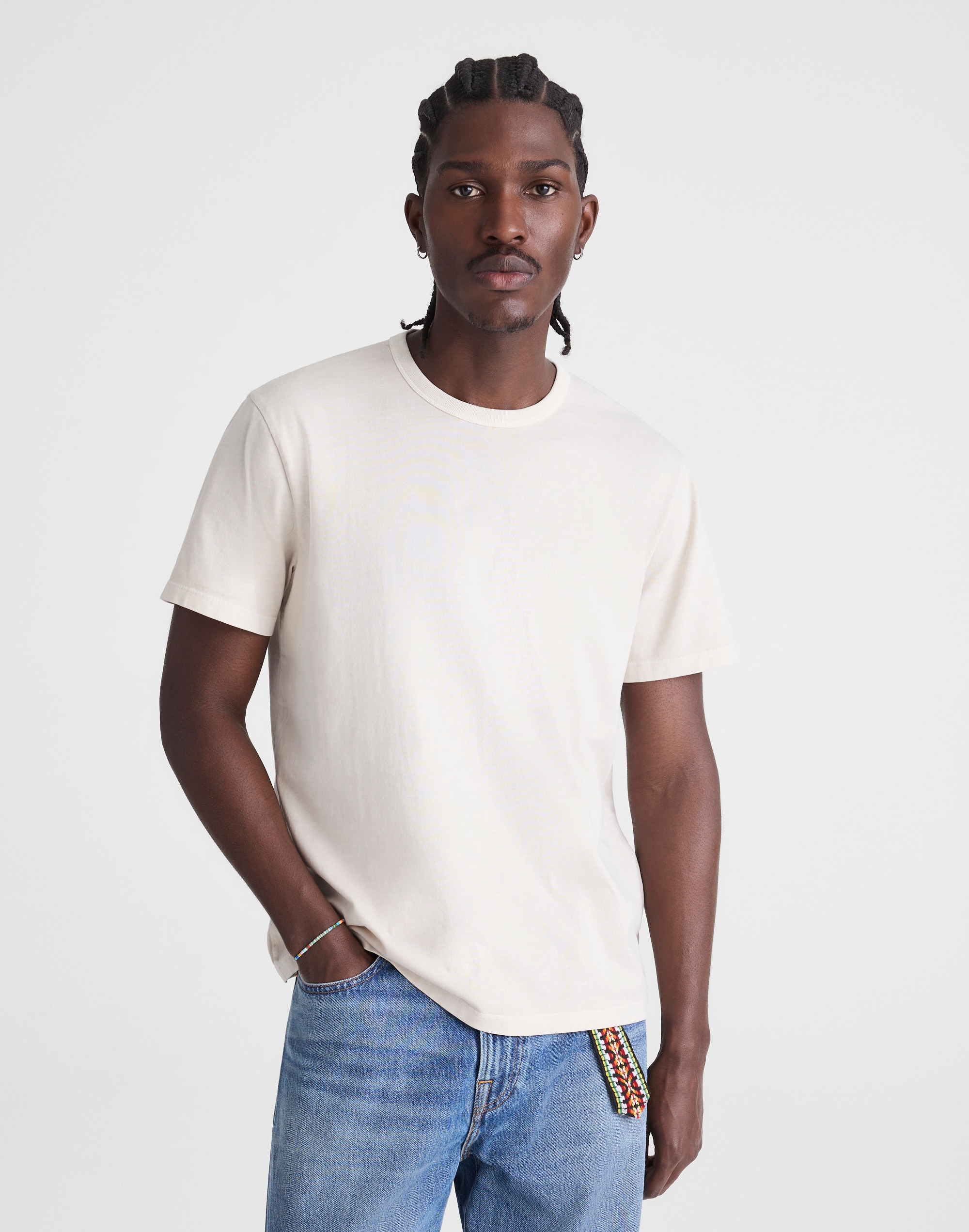 Madewell Garment-dyed Allday Crewneck Pocket Tee In Lighthouse