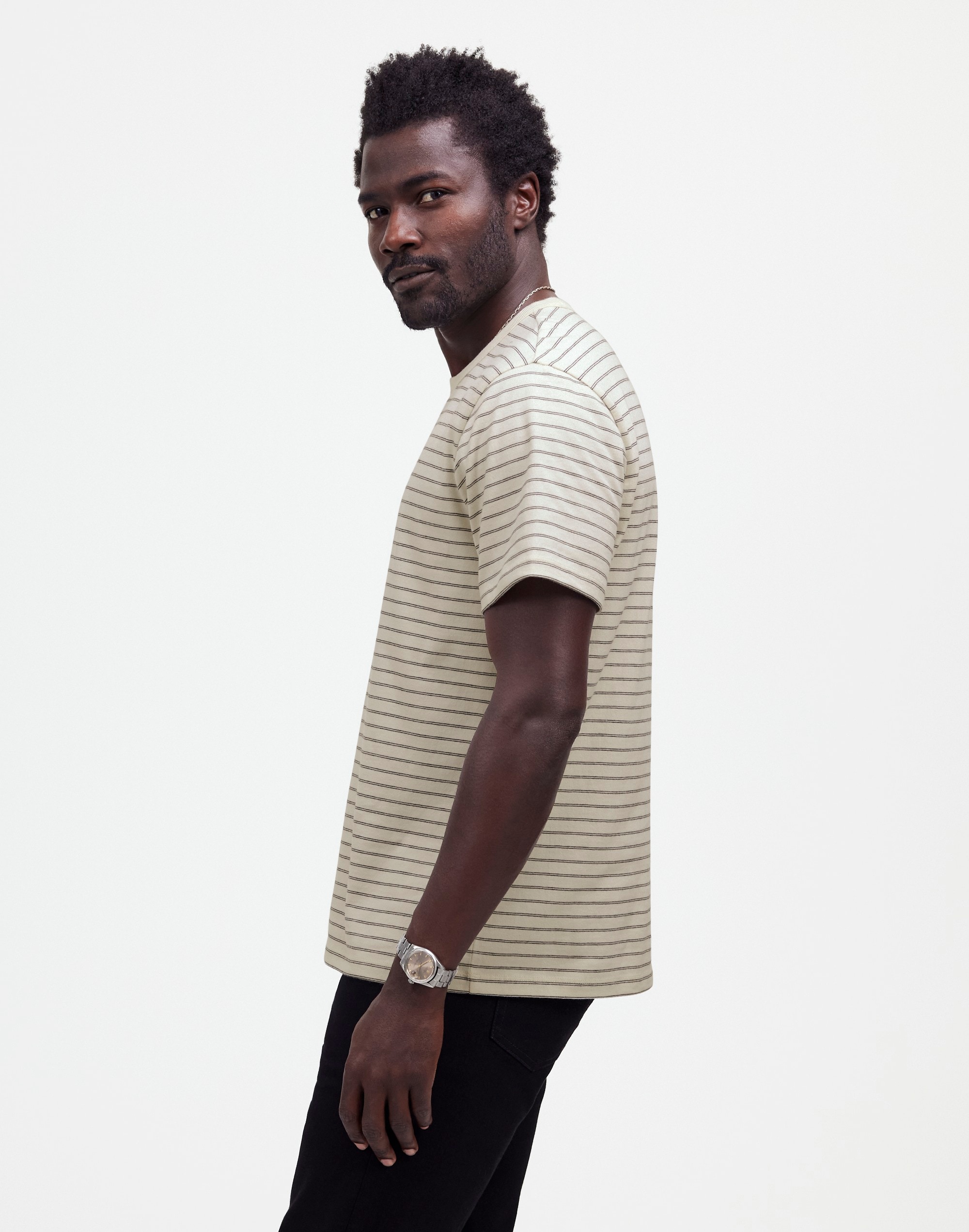 Garment-Dyed Allday Crewneck Tee in true black image 3