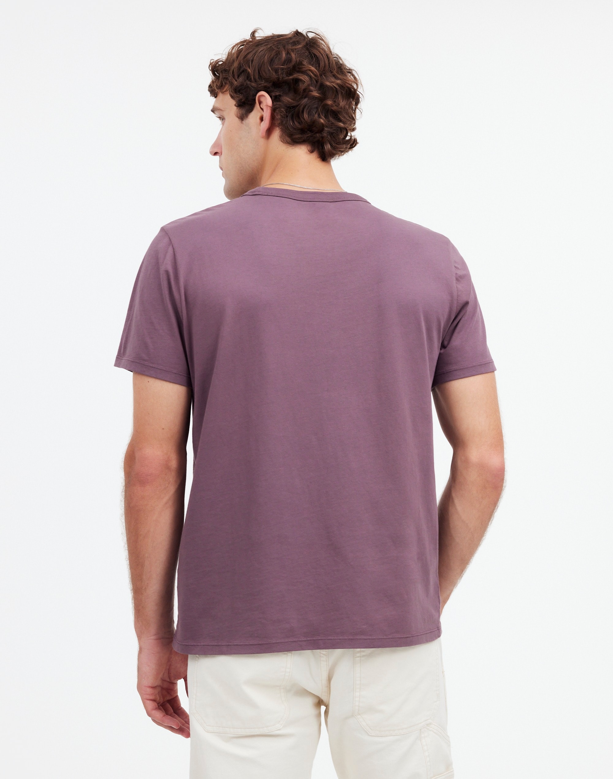 Garment-Dyed Allday Crewneck Tee in chalked fig image 4