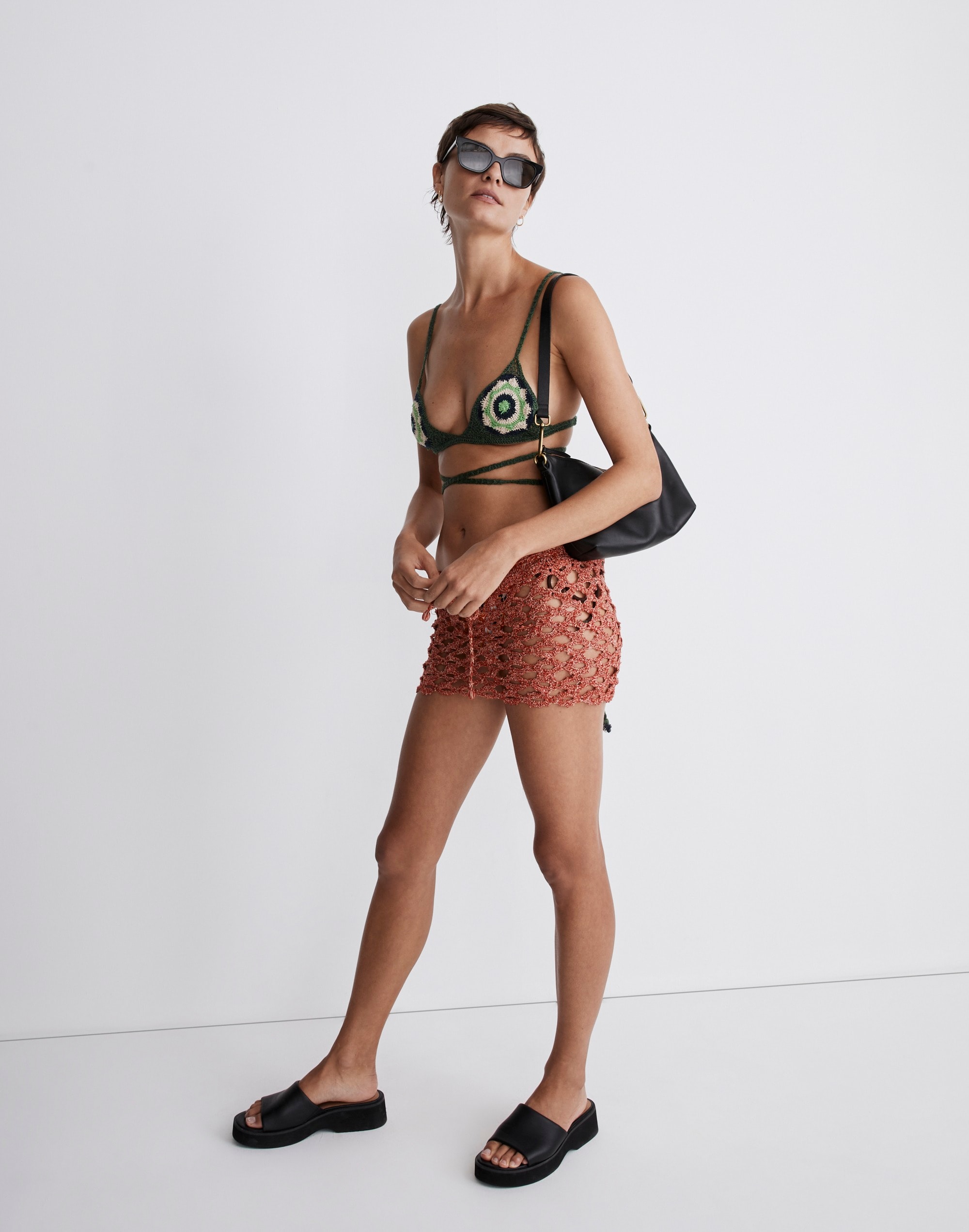 agua bendita anay cover-up mini skirt