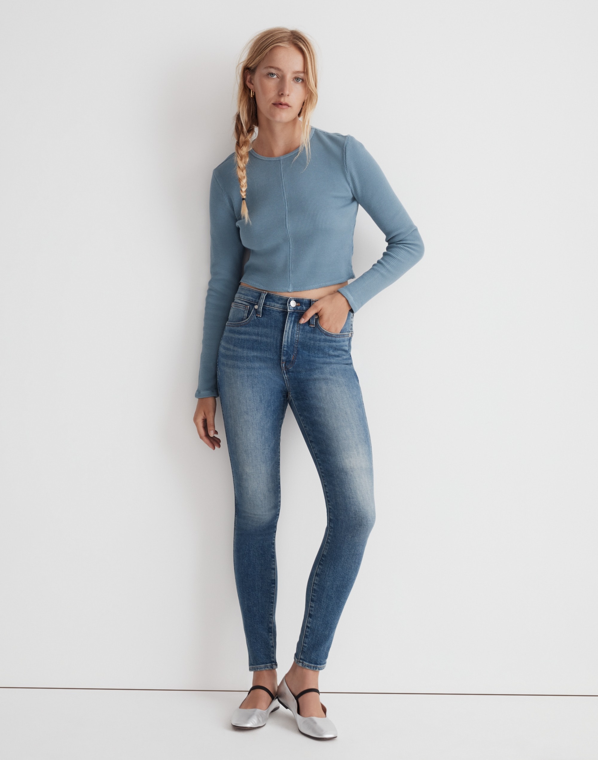 10" High-Rise Skinny Jeans in Cayer Wash