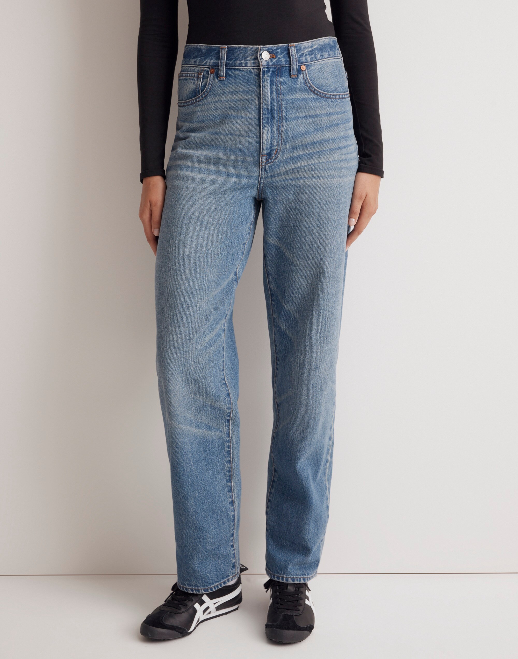 Tomwell Jeans Femme Taille Haute - Jean Baggy Droit Denim Casual Rétro