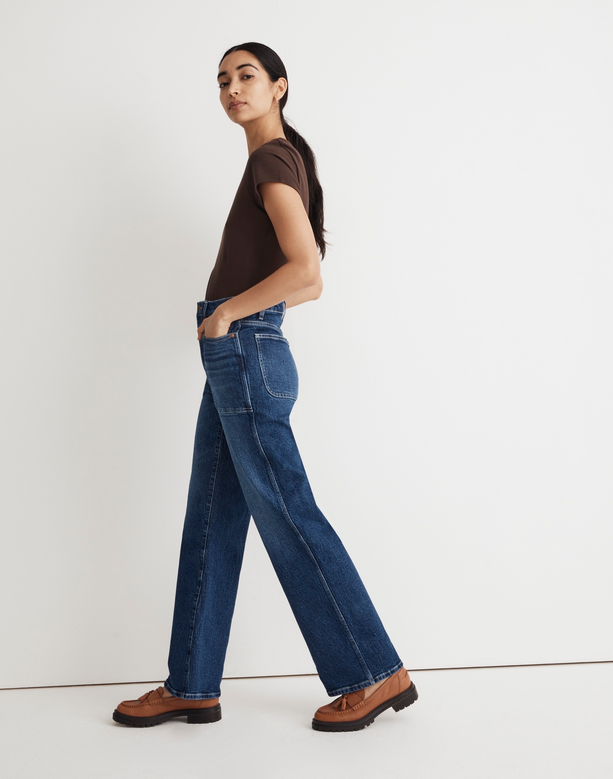 The Perfect Vintage Wide-Leg Jean in Raynor Wash: Pocket Edition