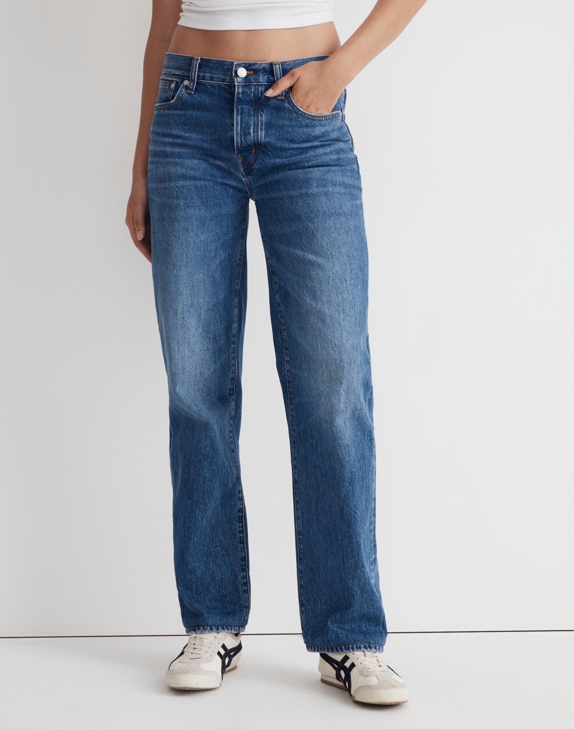 Low-Slung Straight Jeans