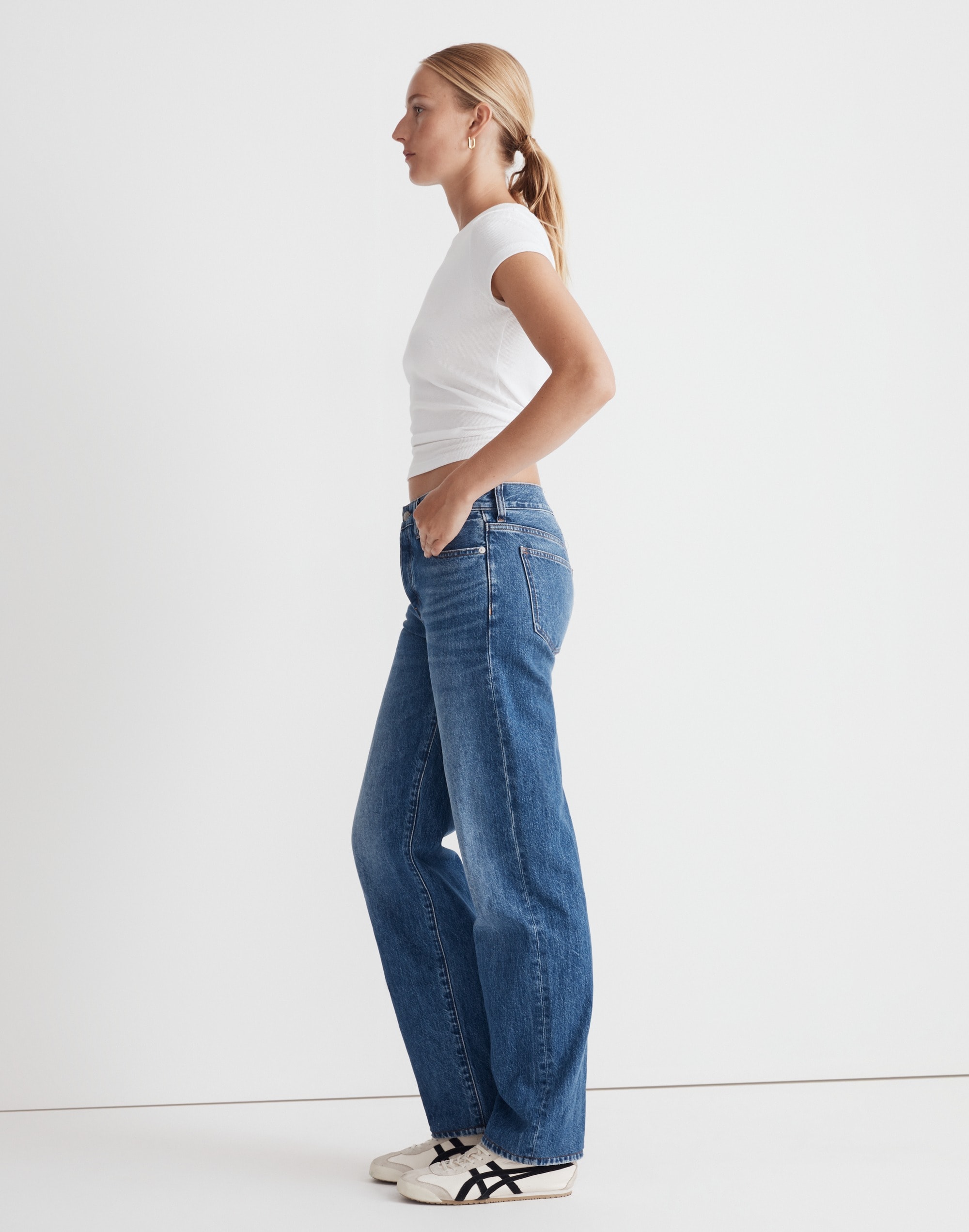 Low-Slung Straight Jeans