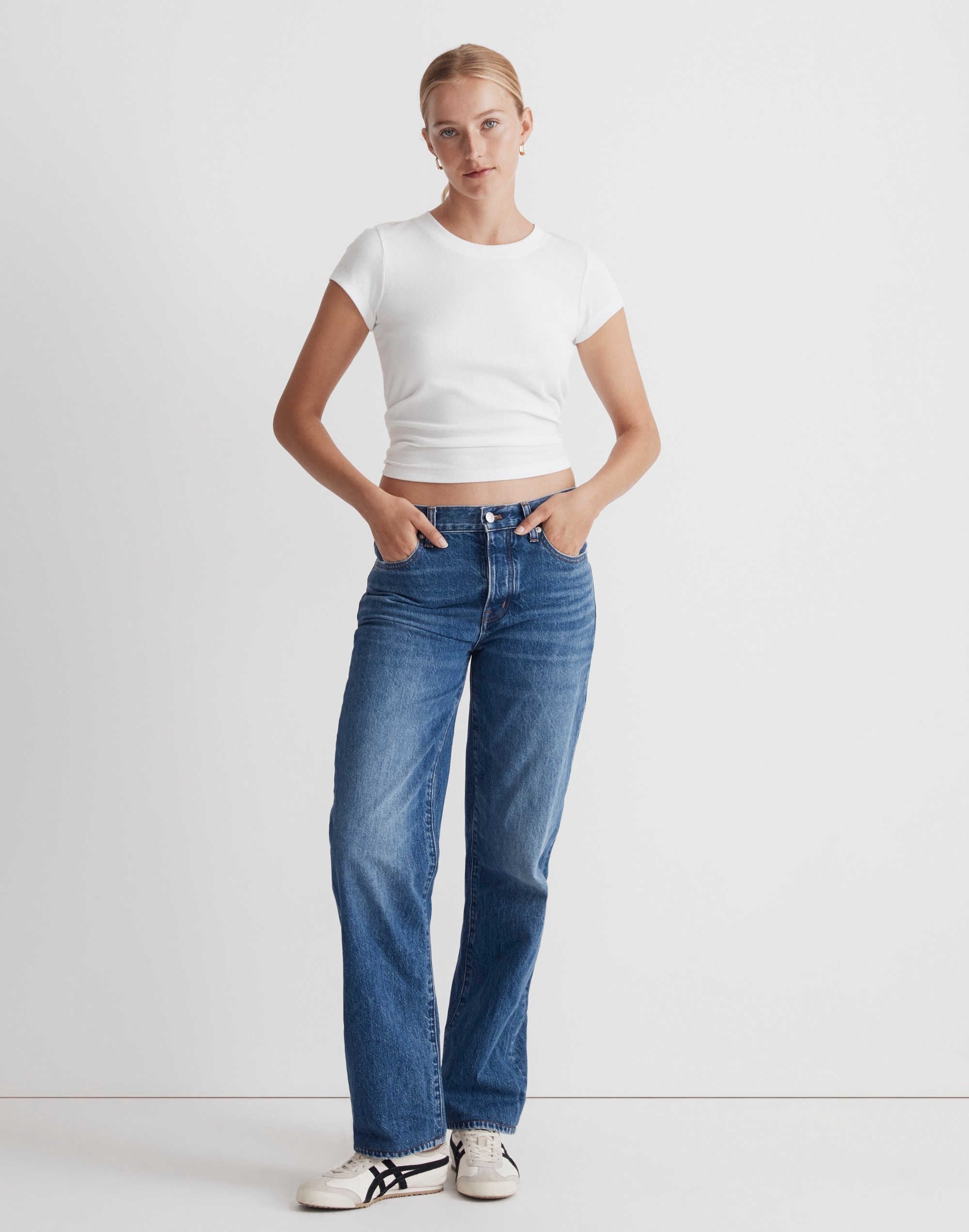 Low-Slung Straight Jeans in Palmina Wash Alternate Image 1