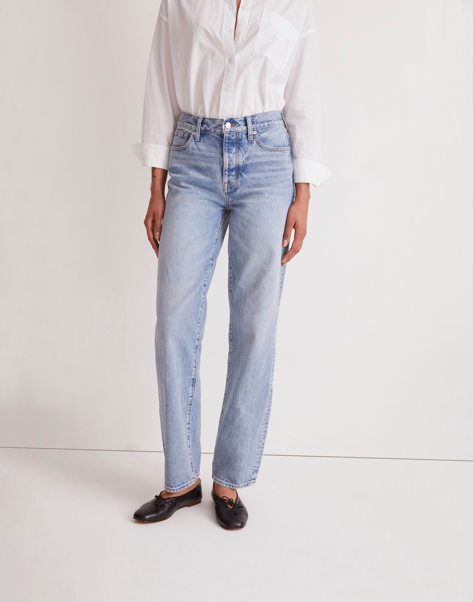 Low-Slung Straight Jeans
