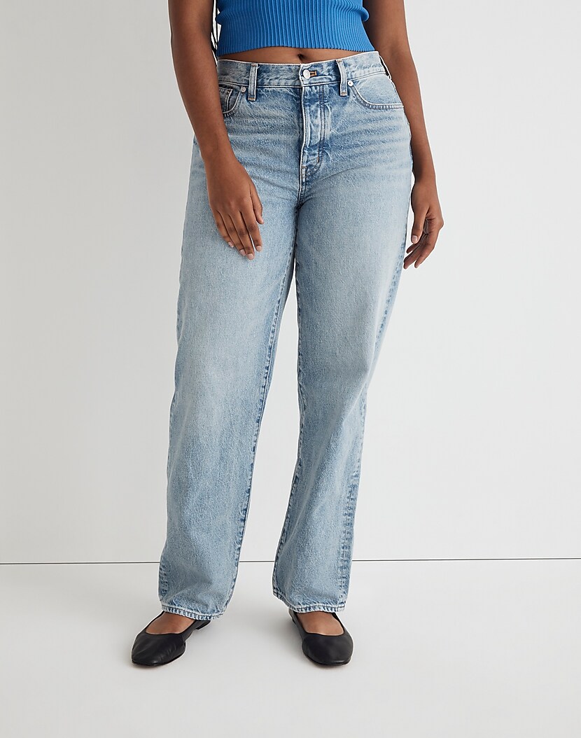Madewell Low-Slung Straight Jeans - model-off-duty fashion