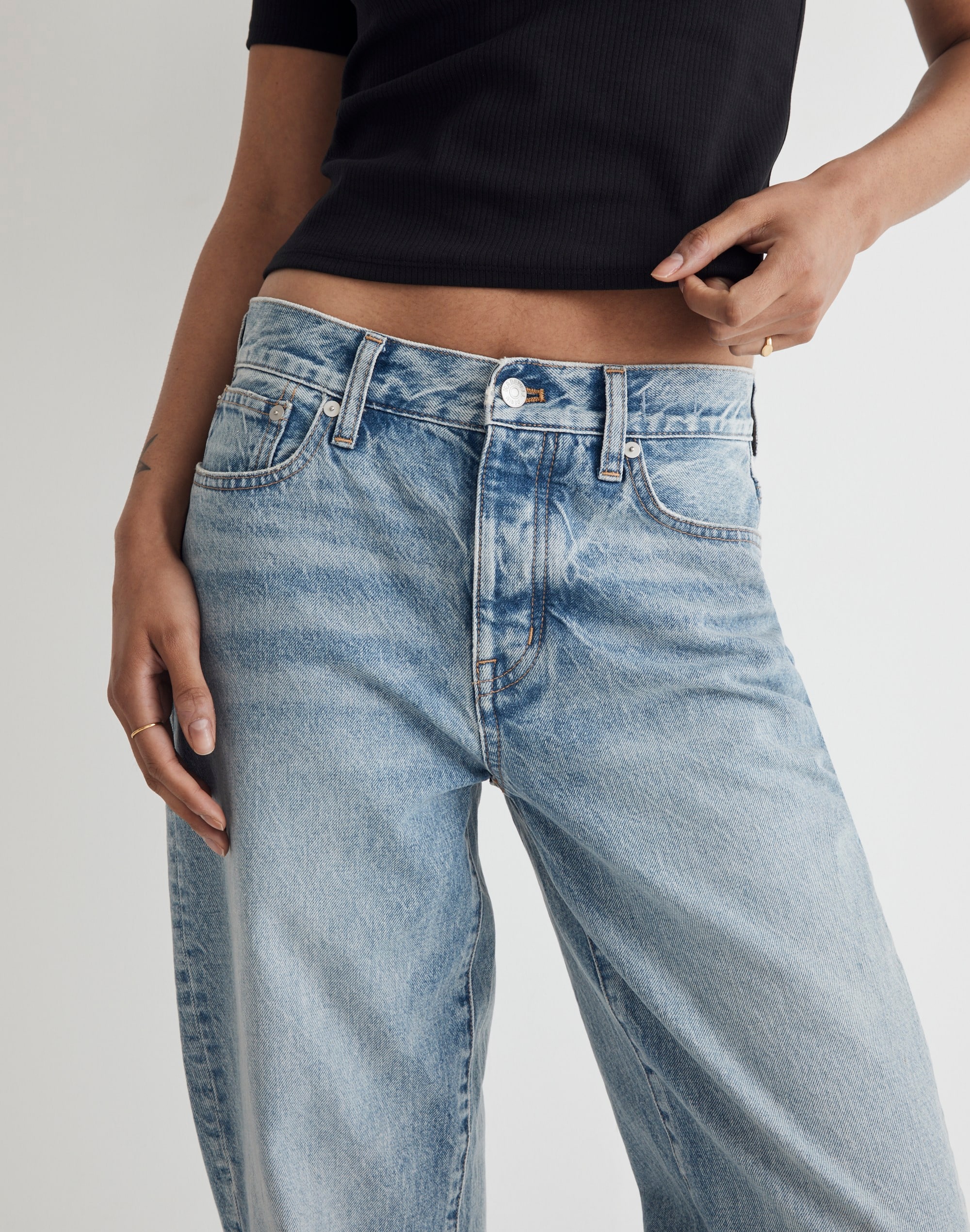 Low-Slung Straight Jeans