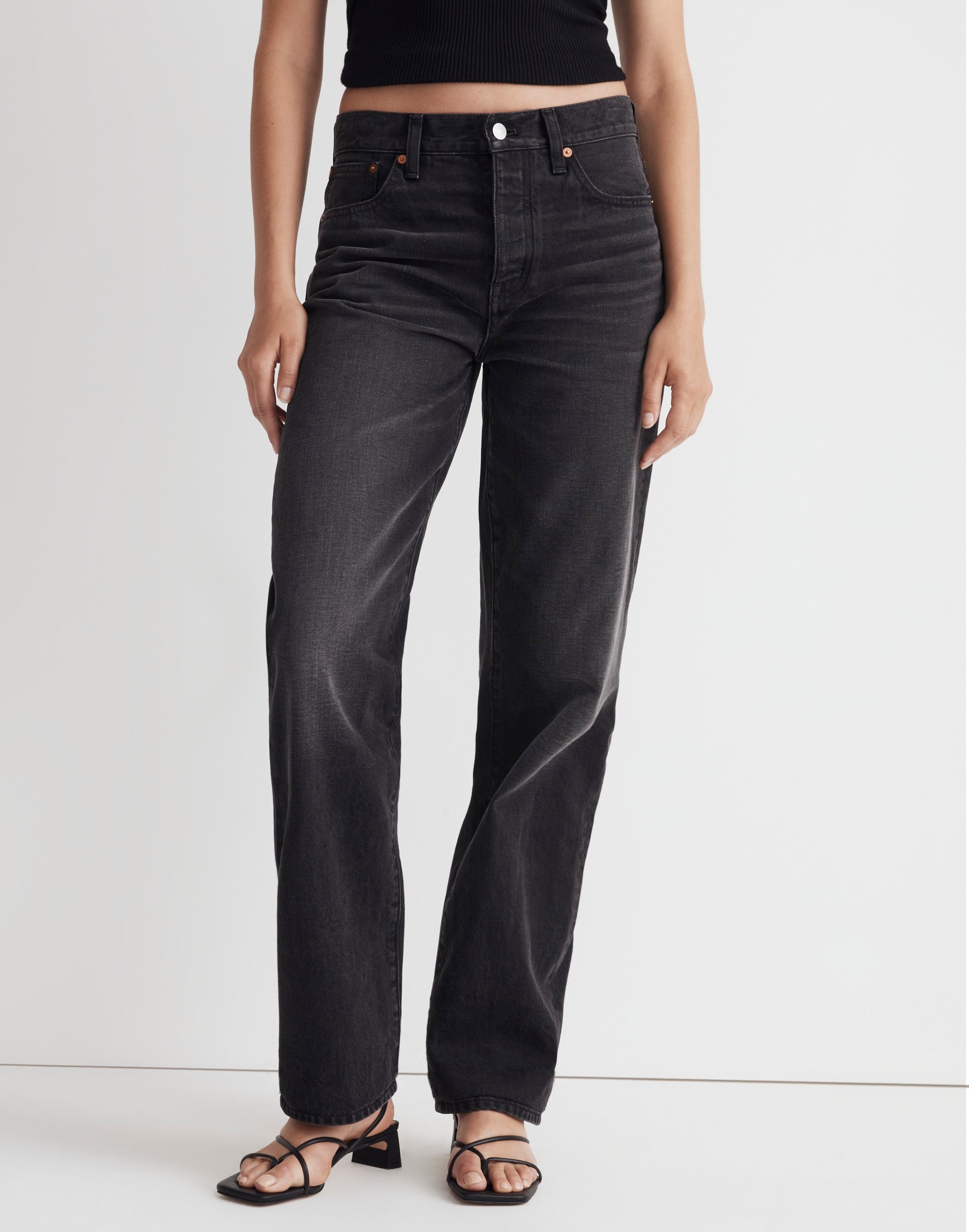 Low-Slung Straight Jeans