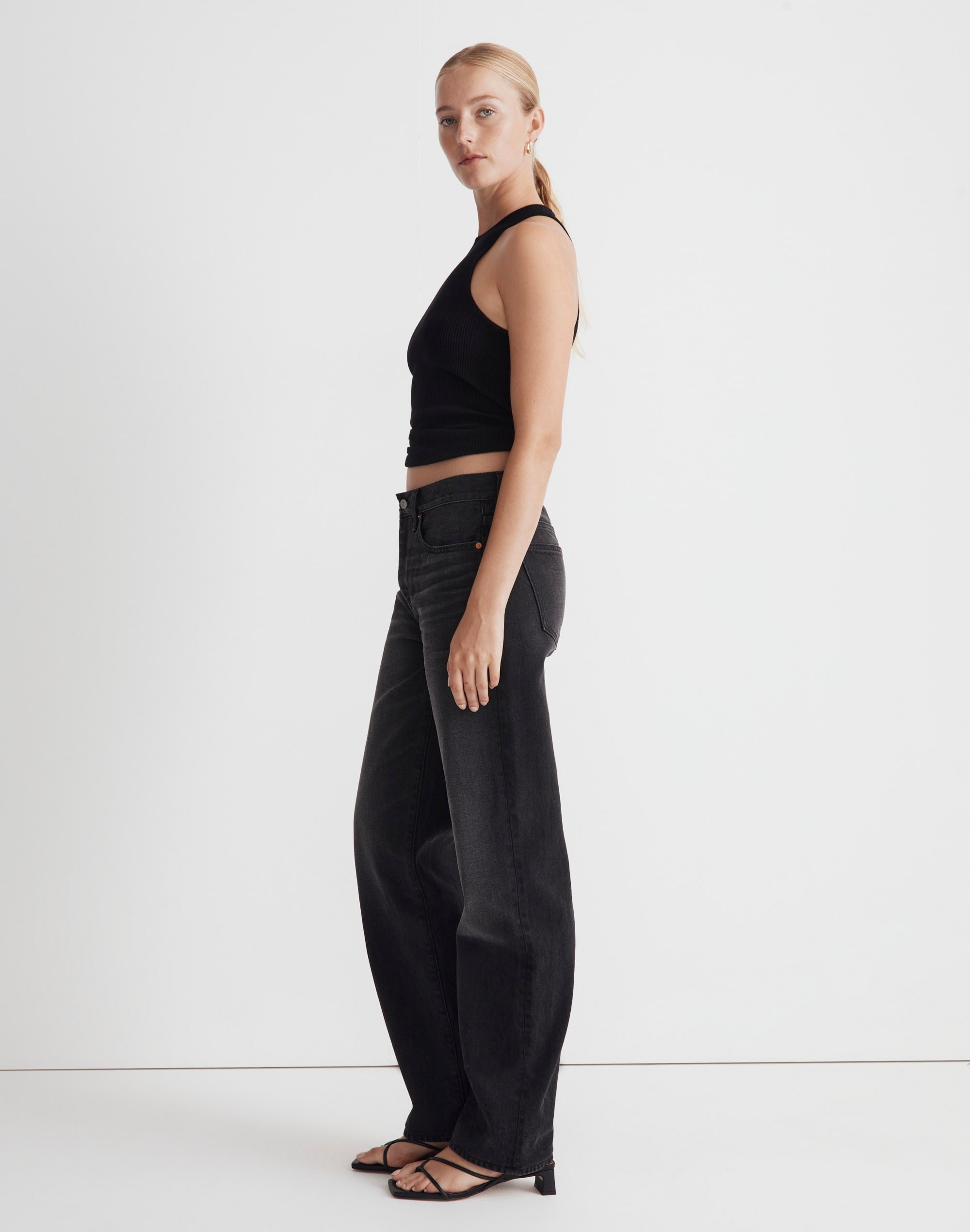 Low-Slung Straight Jeans