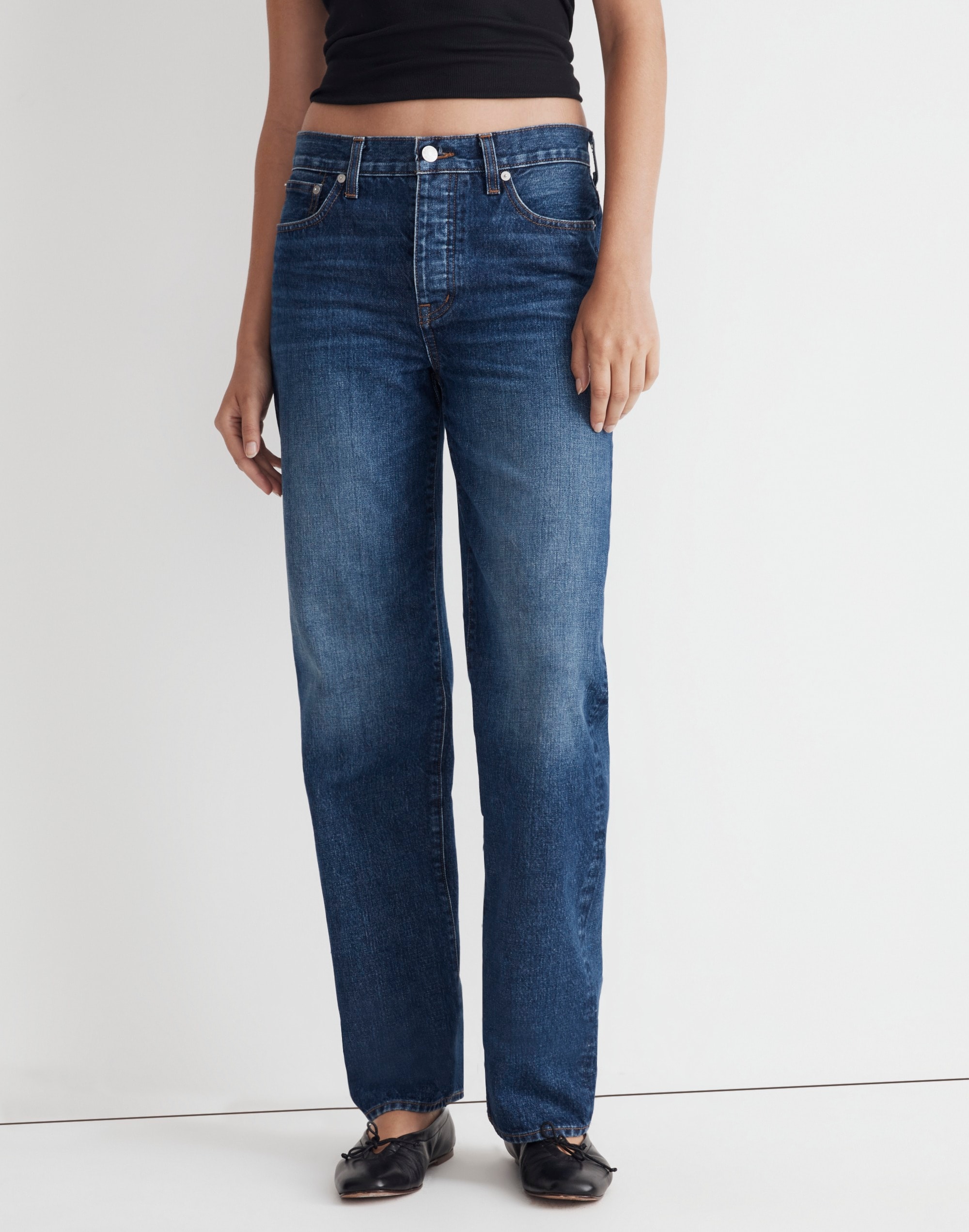 Low-Slung Straight Jeans