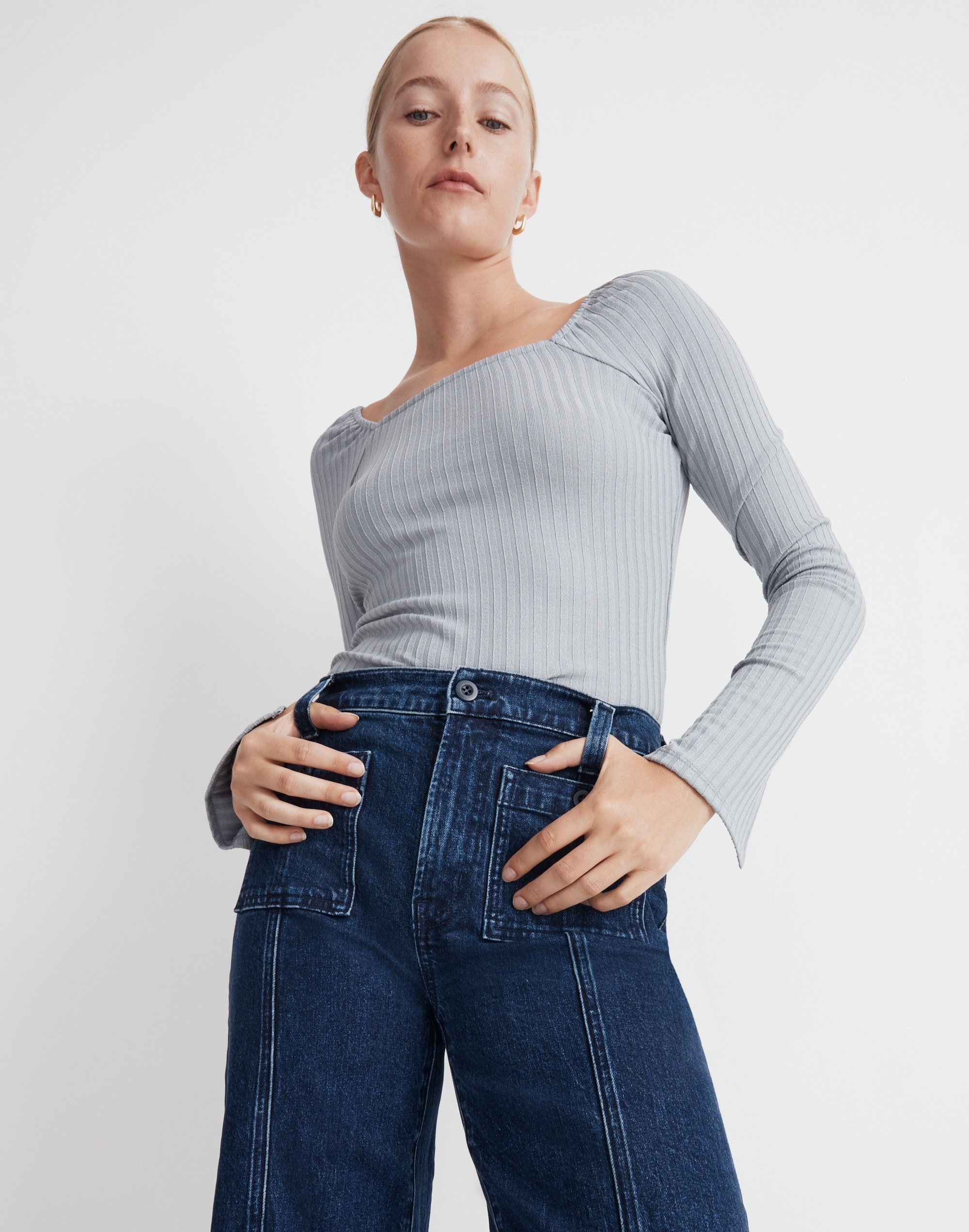 The Perfect Vintage Wide-Leg Jean in Norden Wash: Patch-Pocket Edition