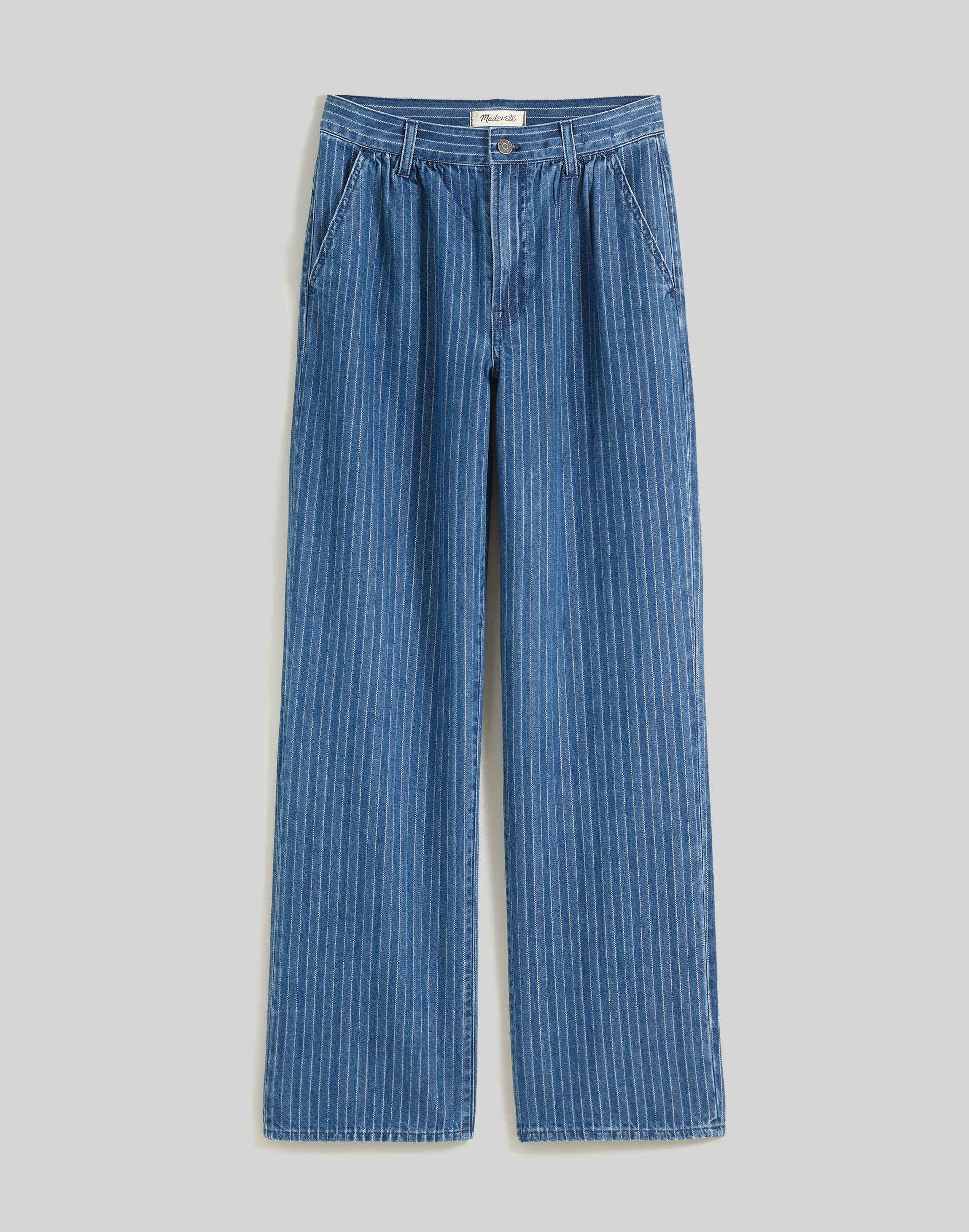 The Perfect Vintage Wide-Leg Trouser Jean in Indigo Stripe