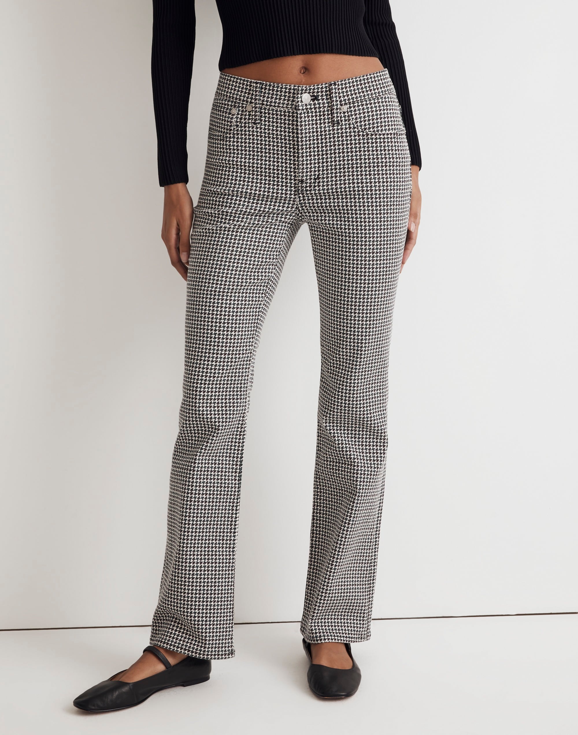 Kick Out Crop Jeans in Houndstooth Check