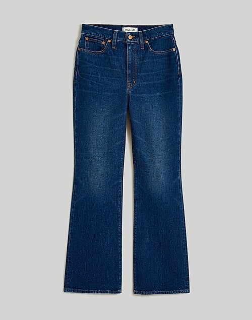 Vintage Indigo Cropped Kick Flare Jeans