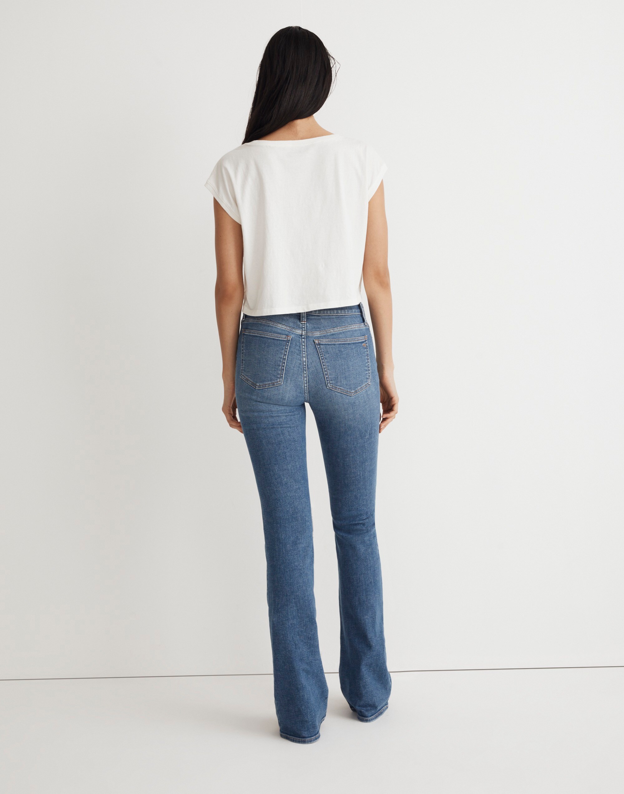 Low-Rise Skinny Flare Jeans in Dobson Wash