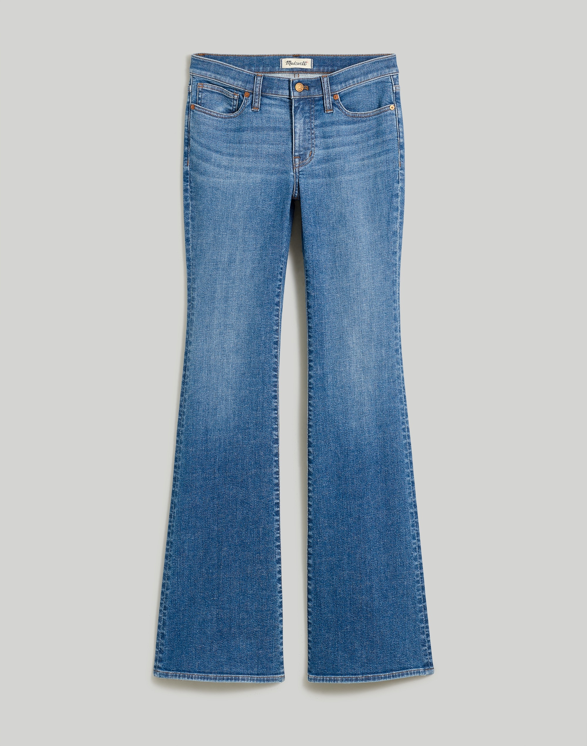 Low-Rise Skinny Flare Jeans in Dobson Wash