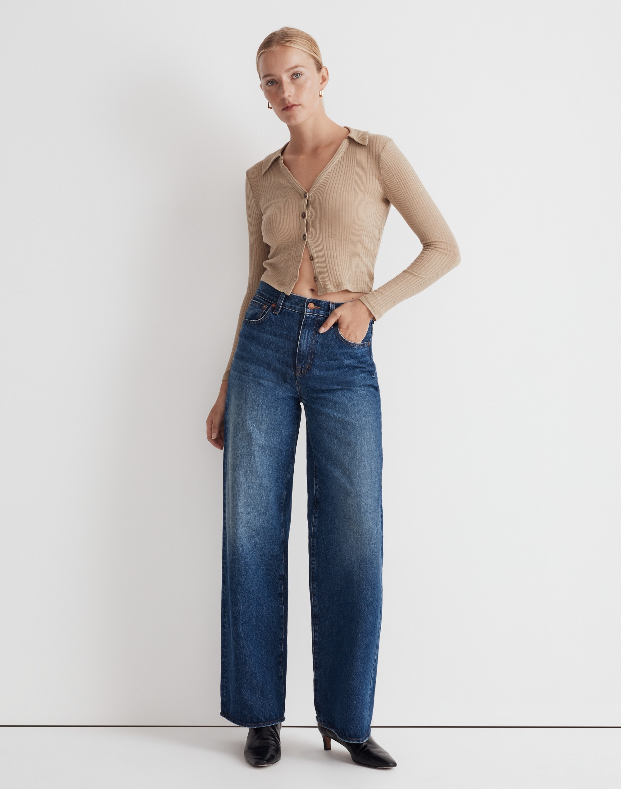 Superwide-Leg Jeans in Halleran Wash Alternate Image 1