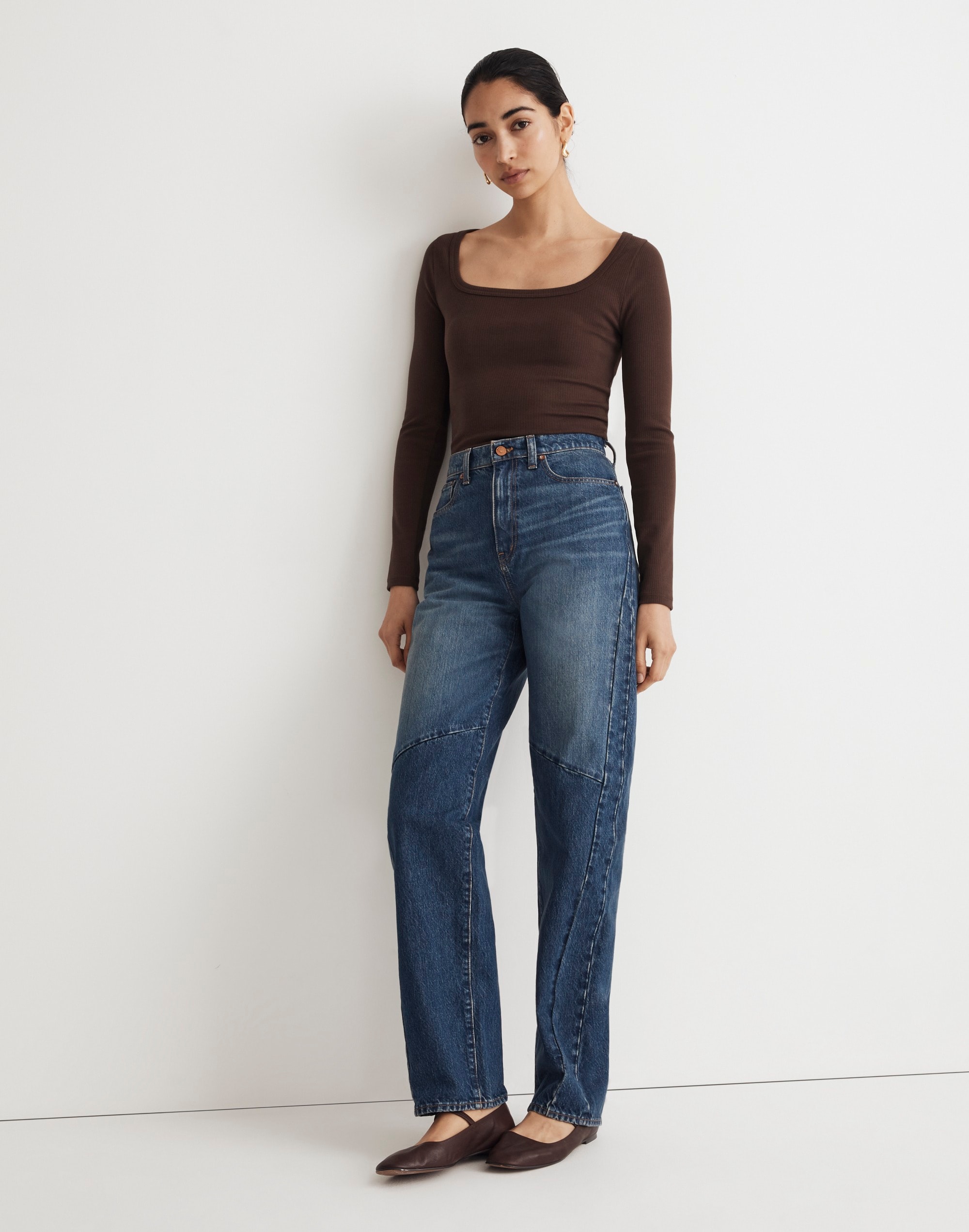 Baggy Tapered Jeans in Fanwell Wash: Two-Tone Edition