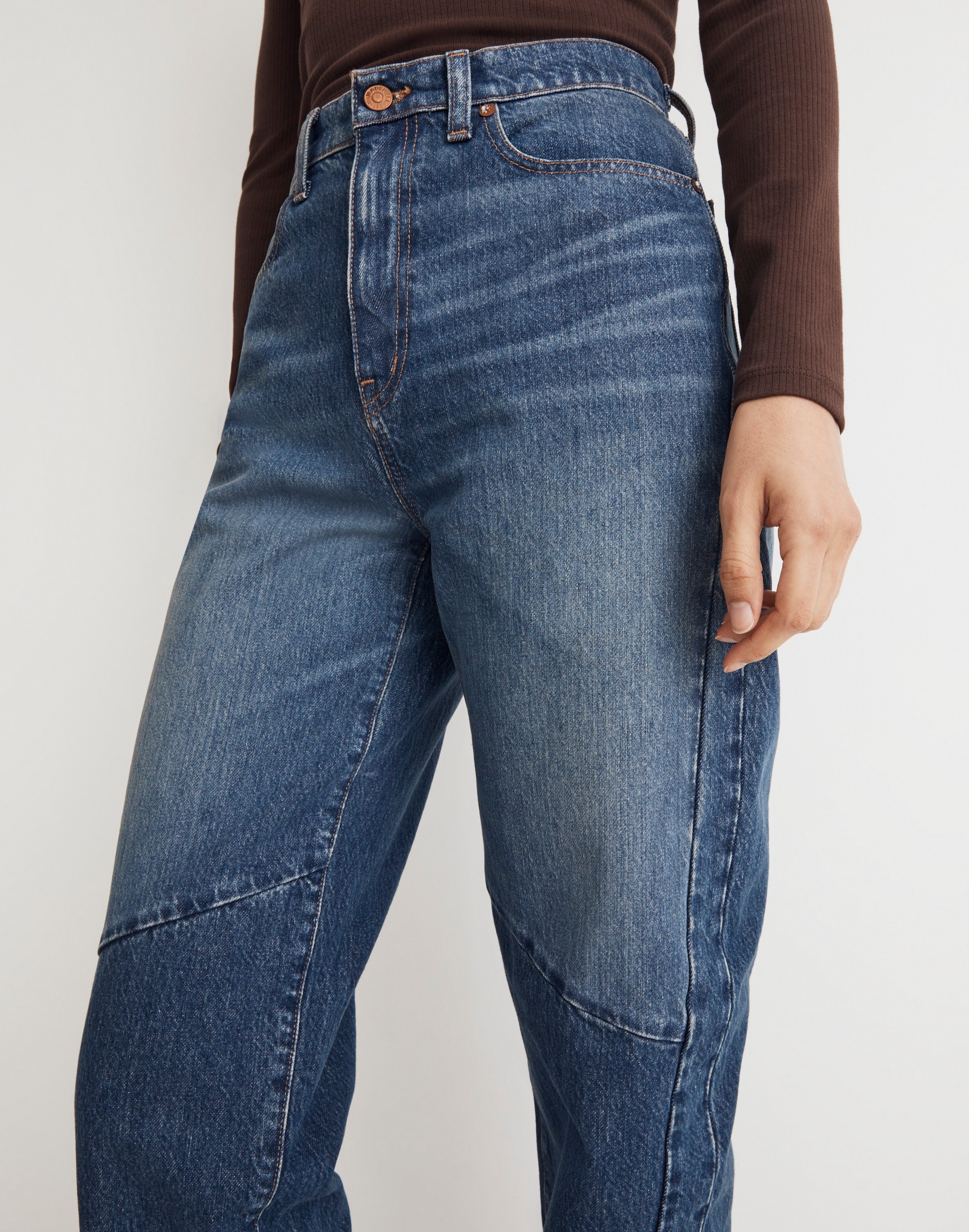 Baggy Tapered Jeans in Fanwell Wash: Two-Tone Edition