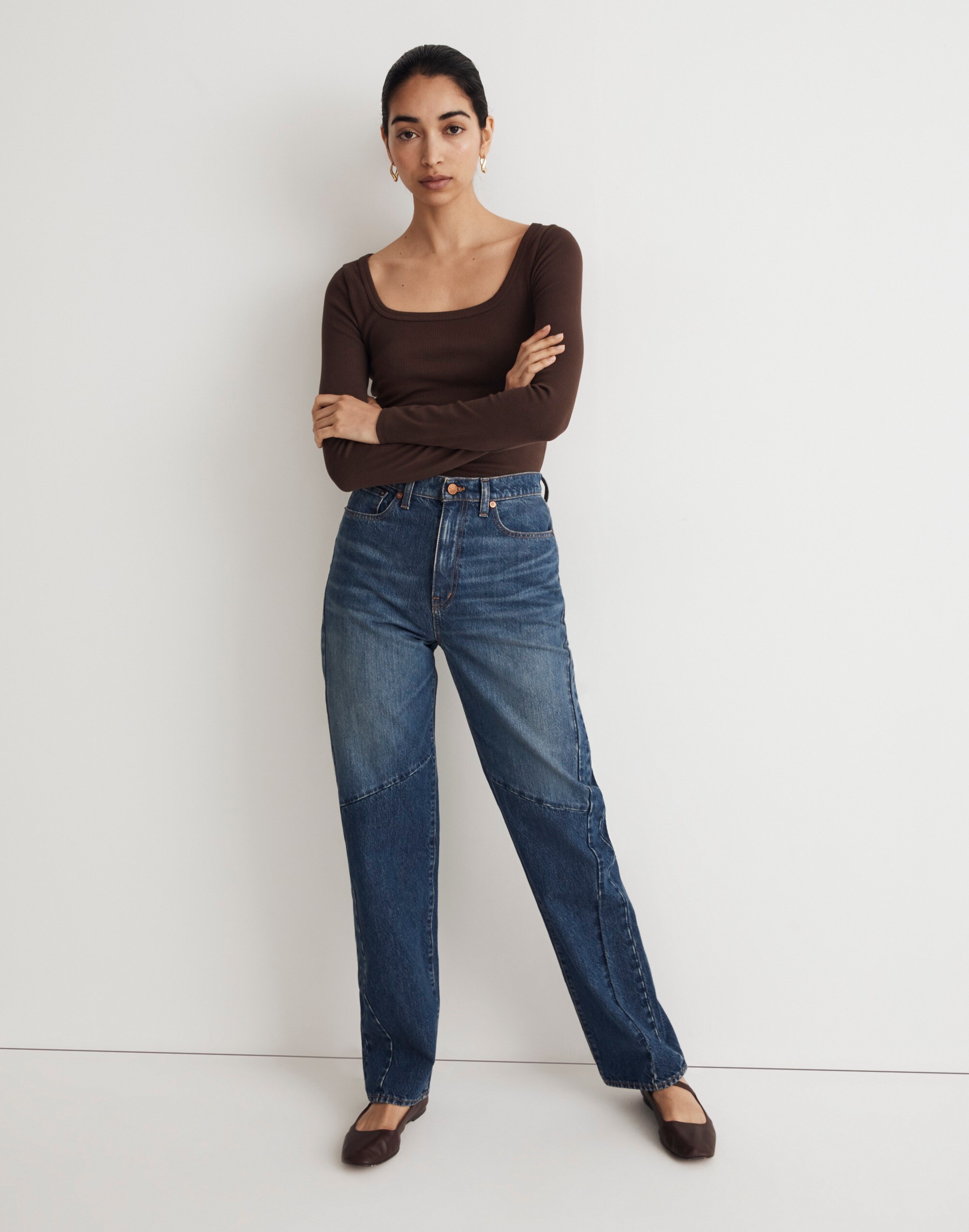 Baggy Tapered Jeans in Fanwell Wash: Two-Tone Edition