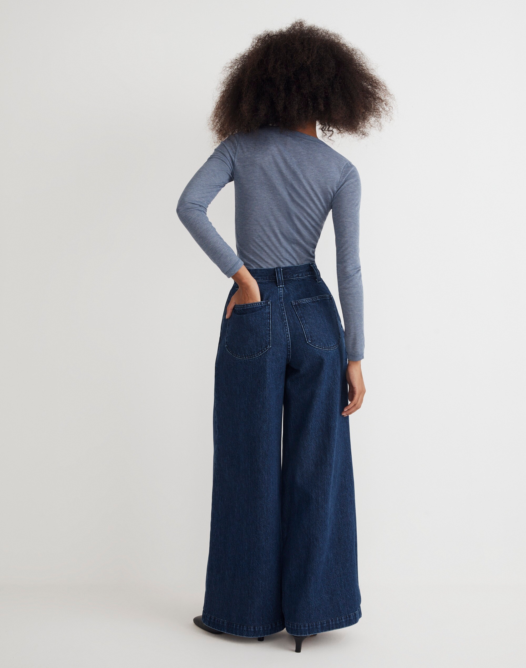 Extrawide-Leg Trouser Jeans in Poyner Wash