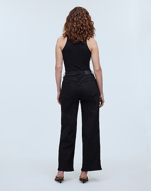 The Curvy Perfect Vintage Wide-Leg Jean in Black Rinse Wash