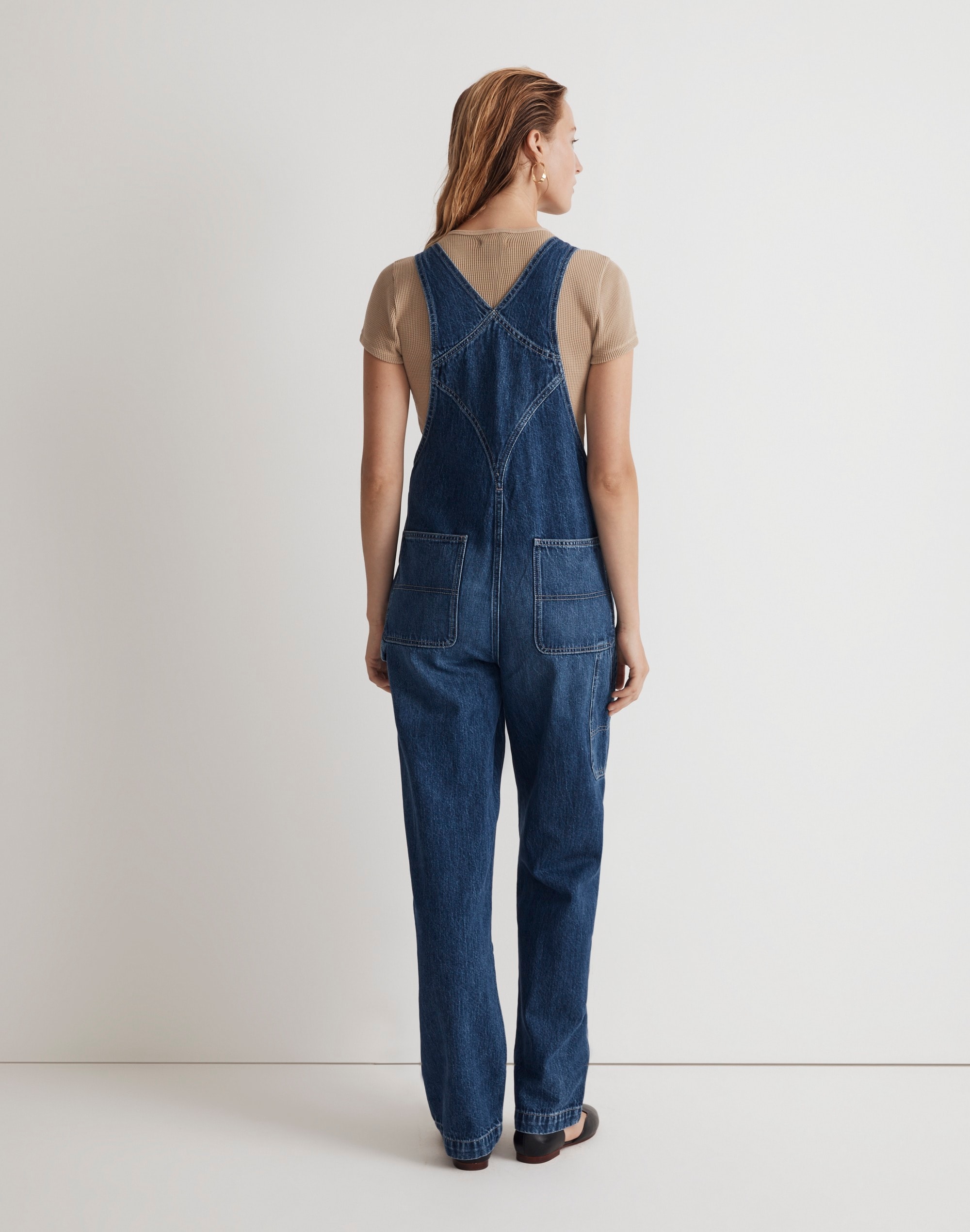 Denim Oversized Carpenter Overalls in Copley Wash