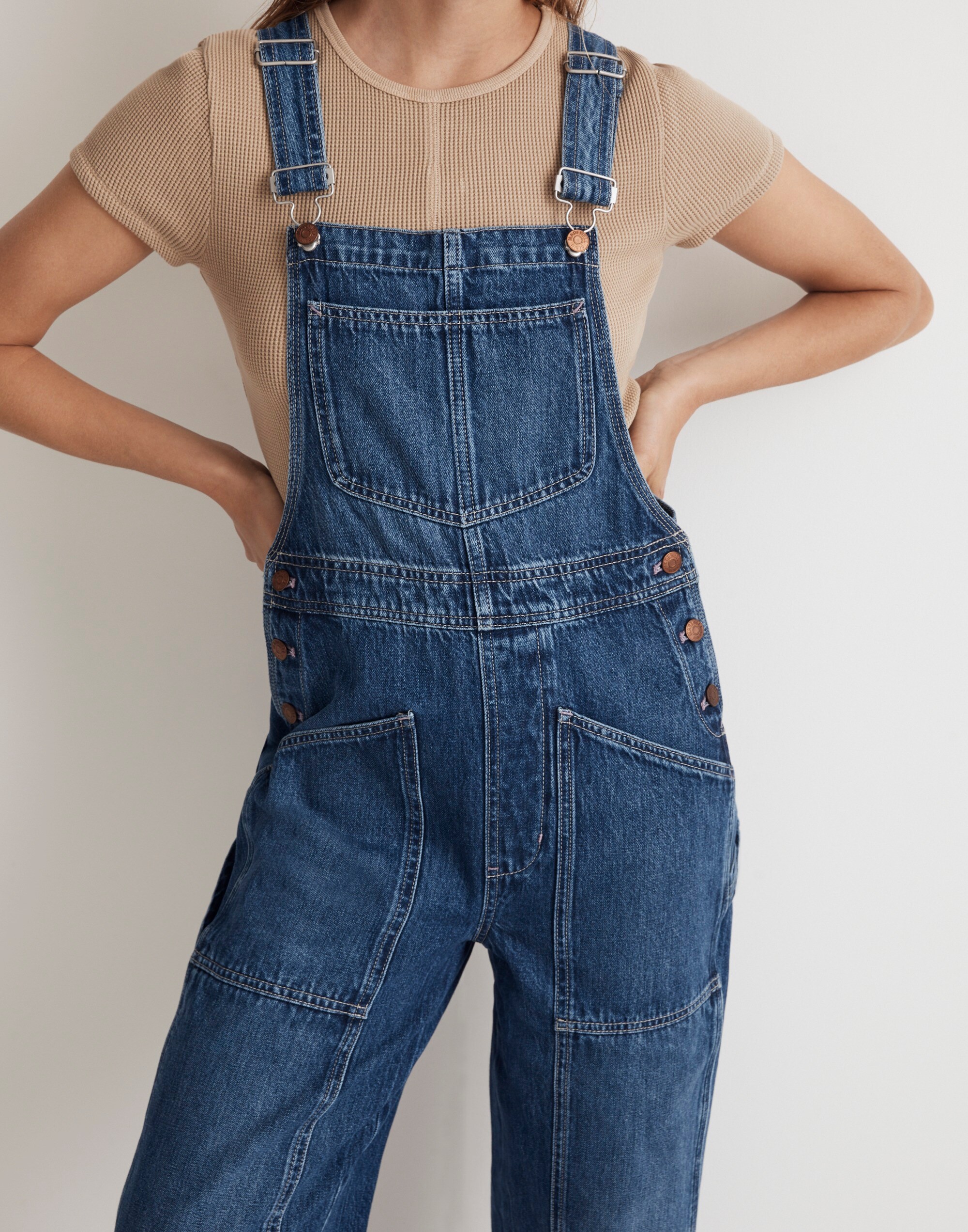 Denim Oversized Carpenter Overalls in Copley Wash