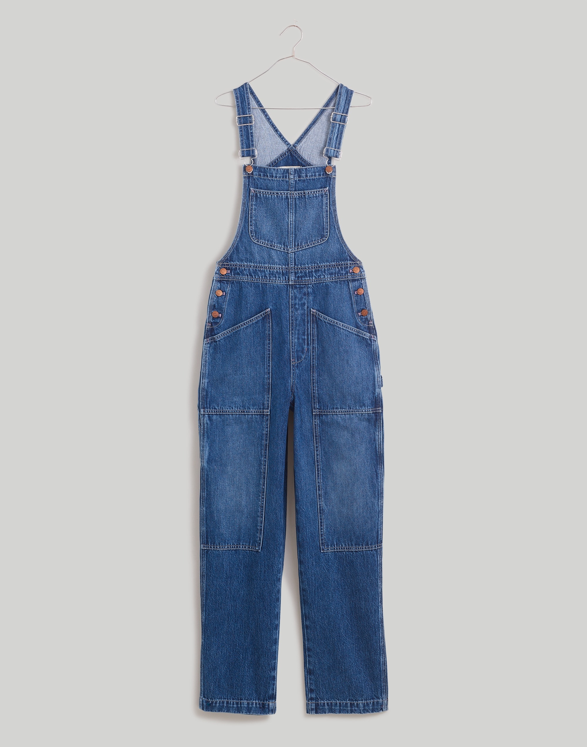 Denim Oversized Carpenter Overalls in Copley Wash