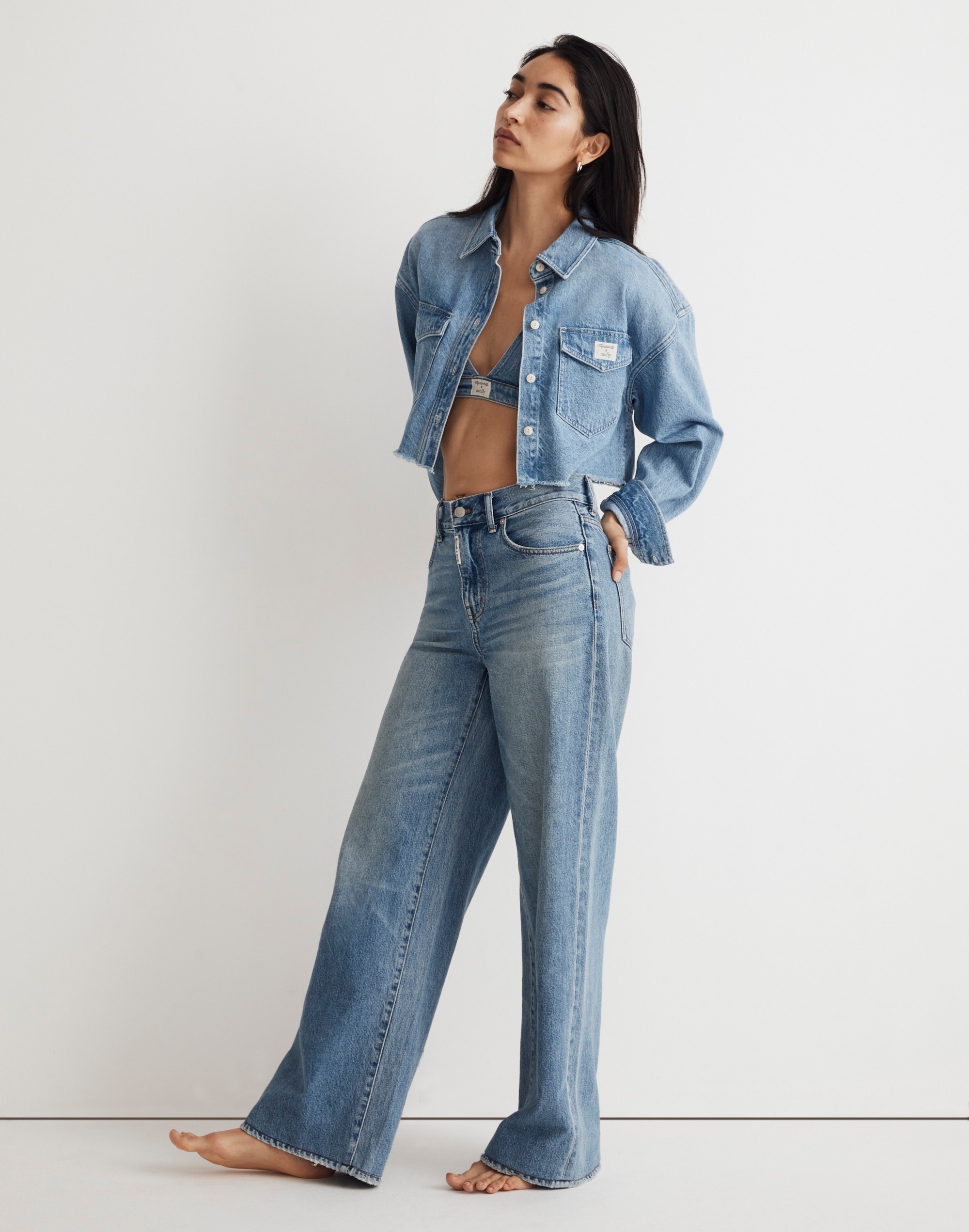 Madewell x Molly Dickson Low-Rise Baggy Wide-Leg Jeans