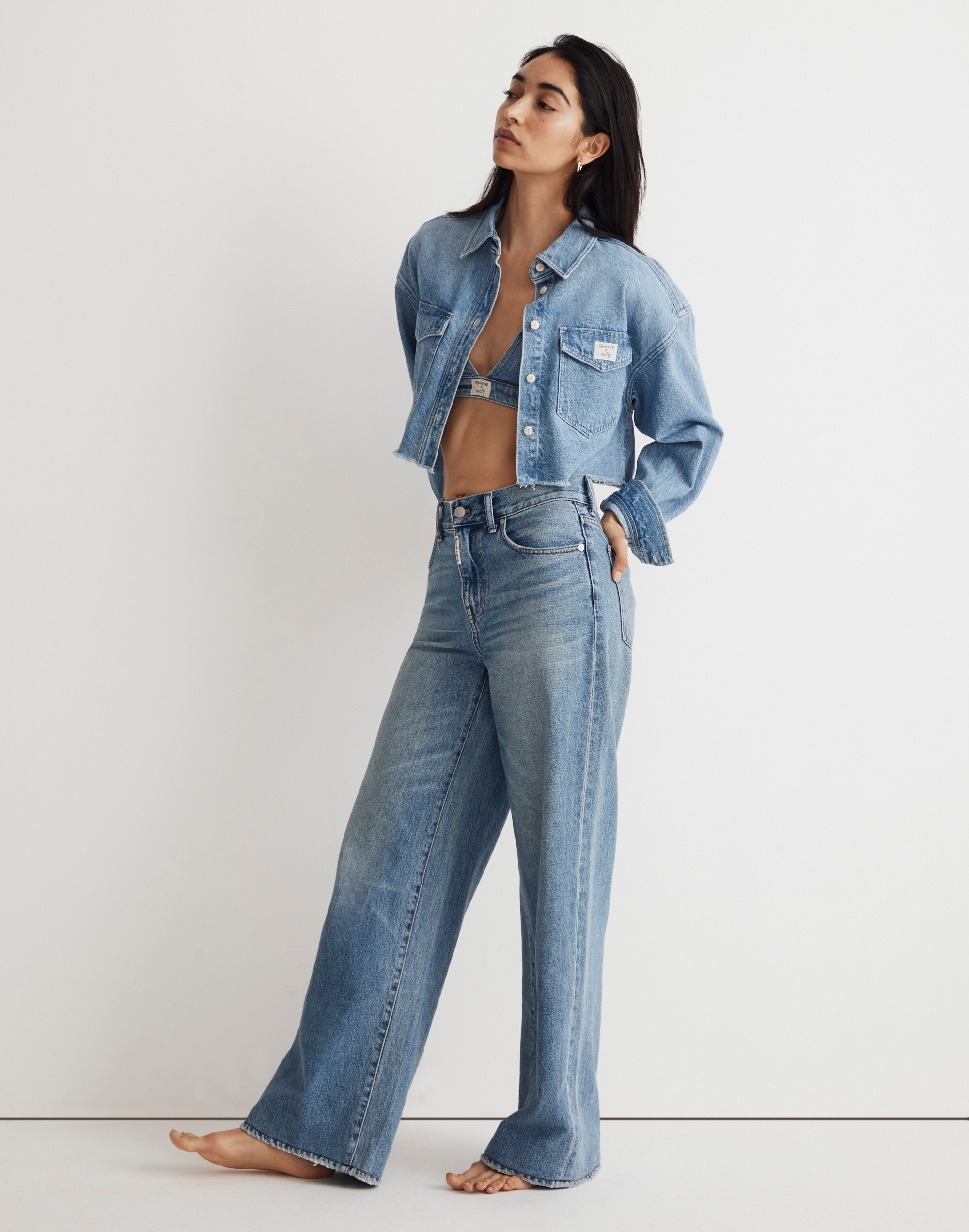 Madewell x Molly Dickson Low-Rise Baggy Wide-Leg Jeans Alternate Image 1