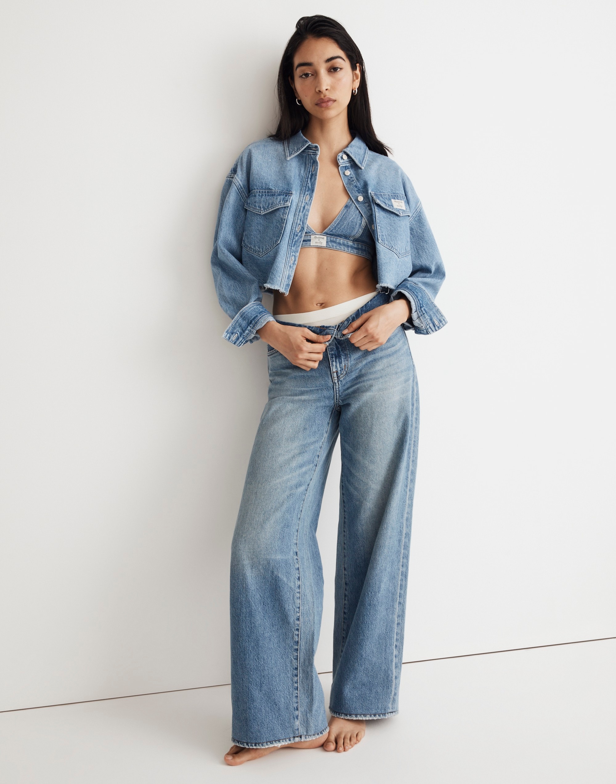 Madewell x Molly Dickson Low-Rise Baggy Wide-Leg Jeans Alternate Image 1