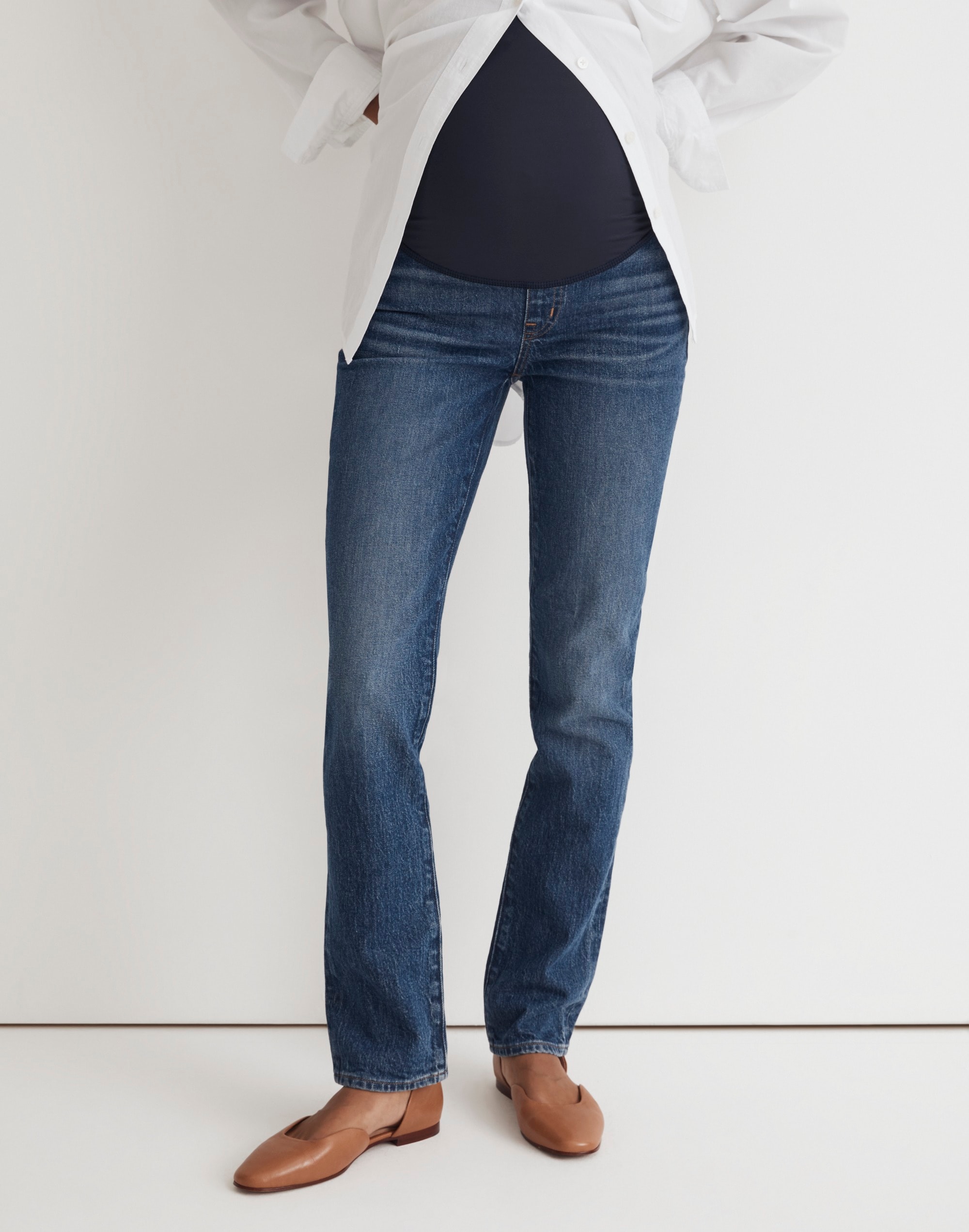 The Maternity Over-the-Belly Perfect Vintage Jean in Decatur Wash