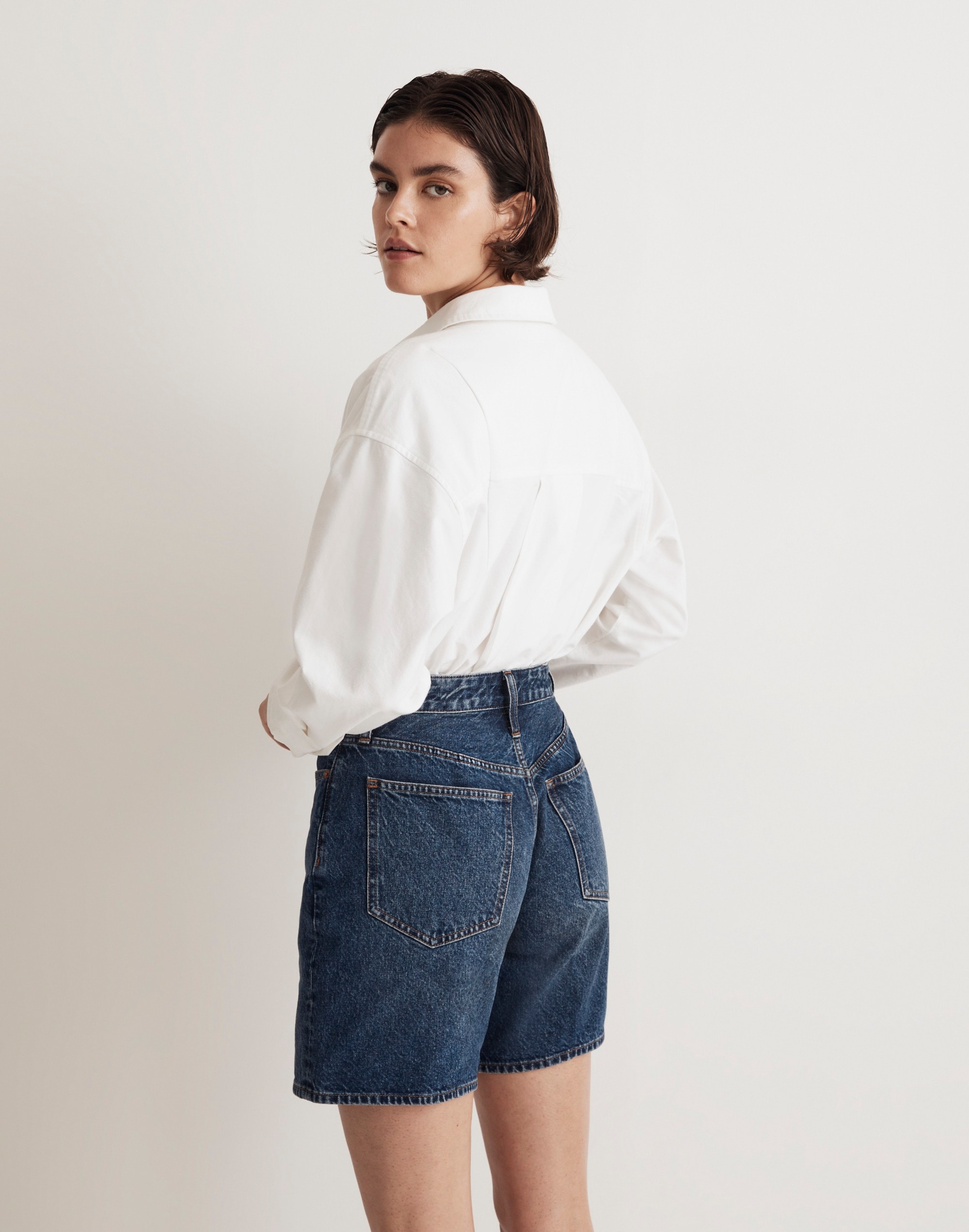 Baggy Jean Shorts in Valmont Wash