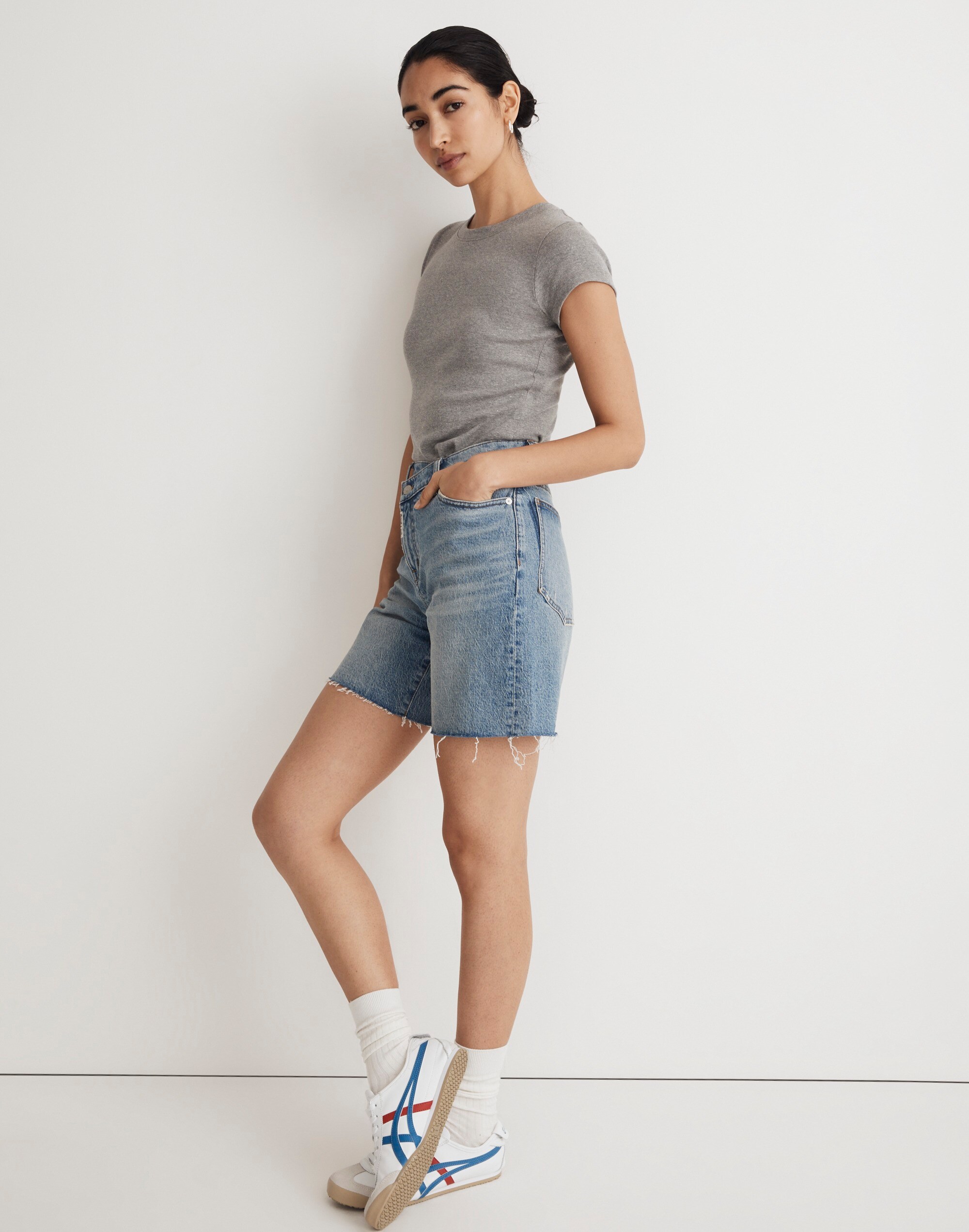 Madewell x Molly Dickson Crossover Baggy Jean Shorts