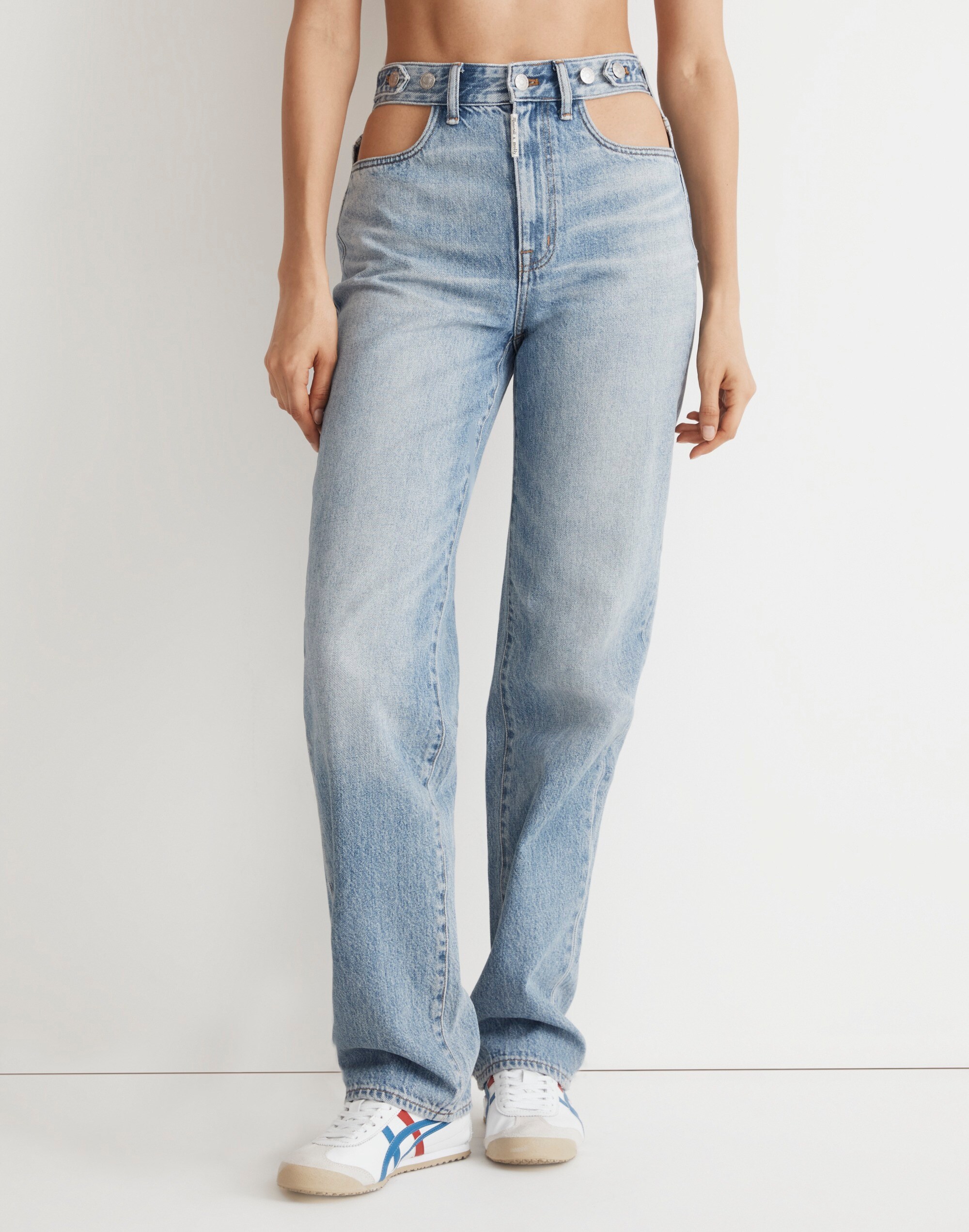 Madewell x Molly Dickson Cutout Baggy Straight Jeans