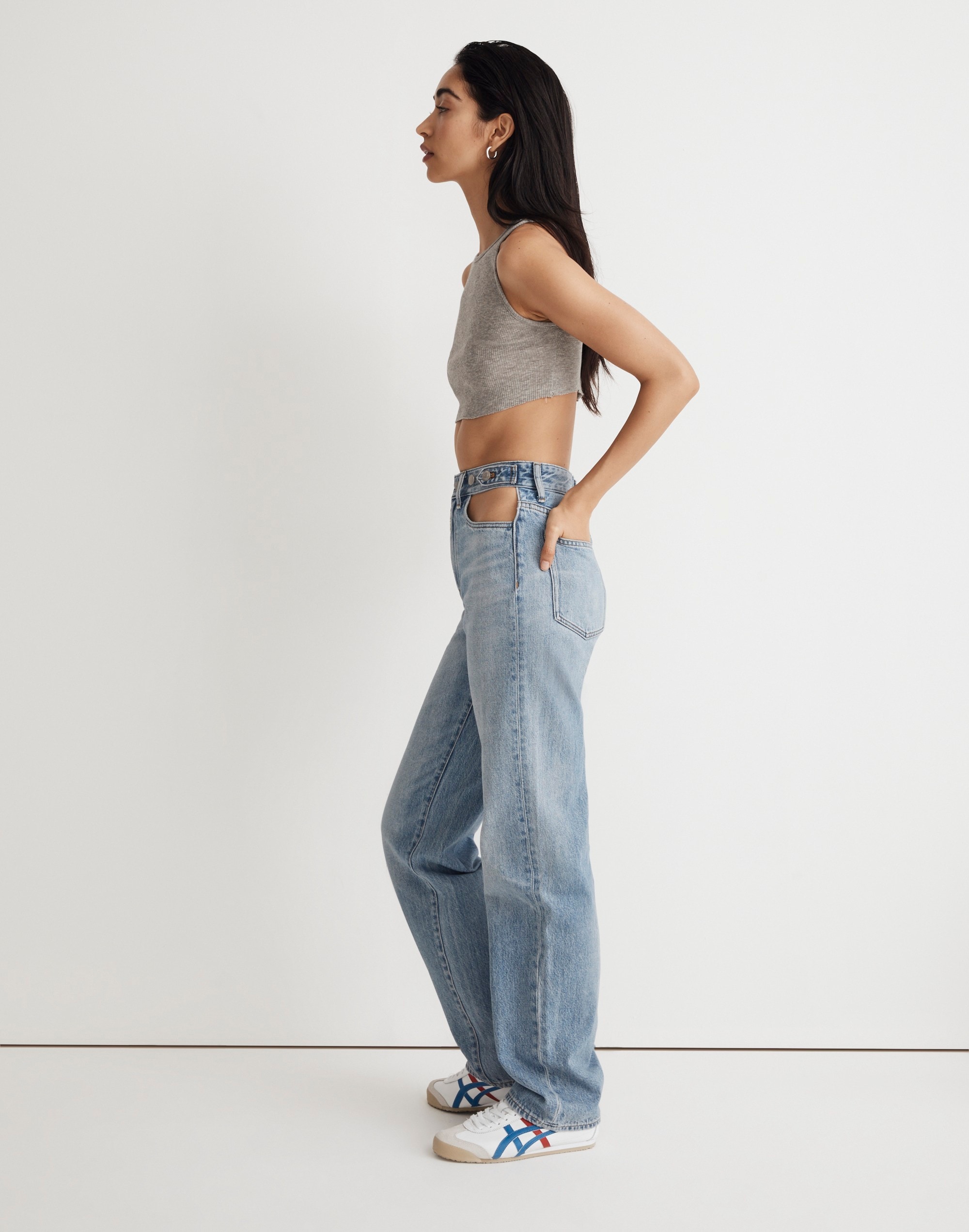 Madewell x Molly Dickson Cutout Baggy Straight Jeans