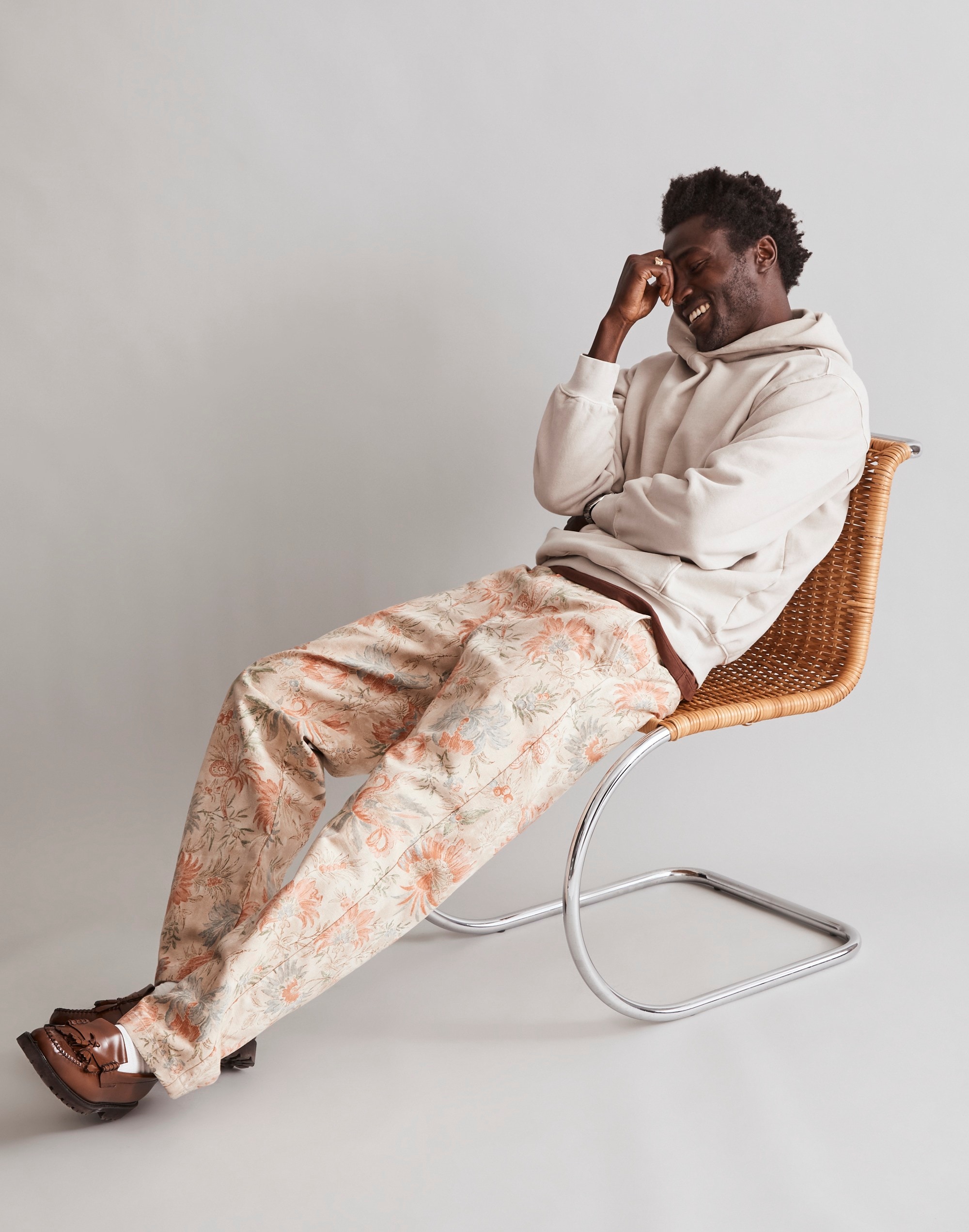 Canvas Vintage Straight Pants in Floral