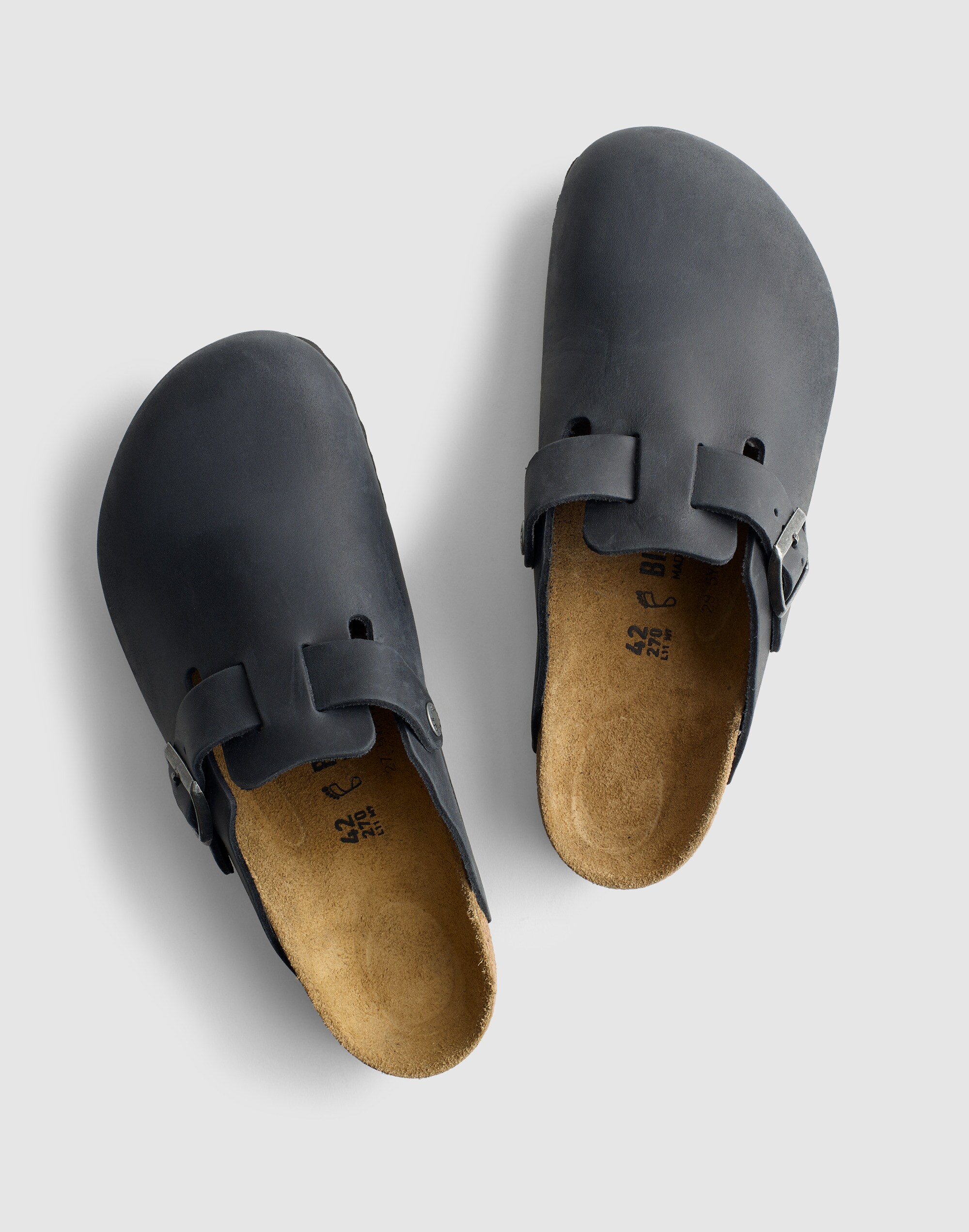 Birkenstock&reg; Boston Textured Leather Soft Footbed Clogs