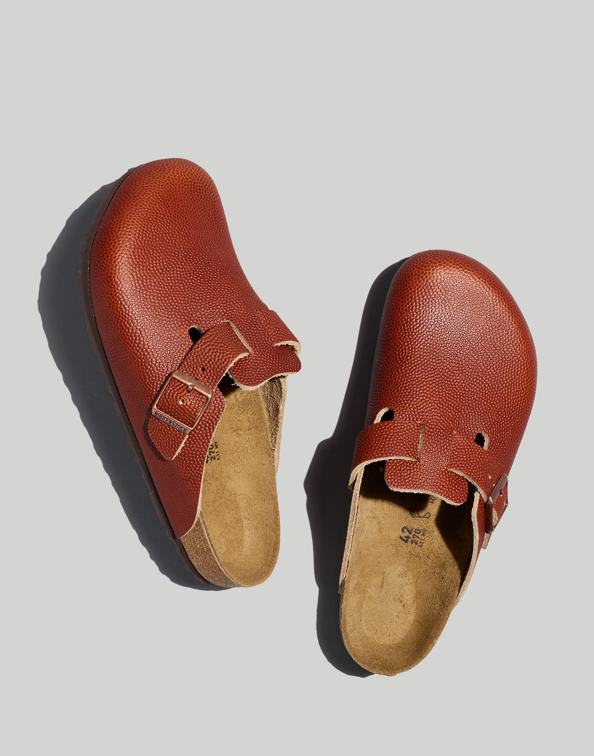 Birkenstock® Boston Textured Leather Soft Footbed Clogs