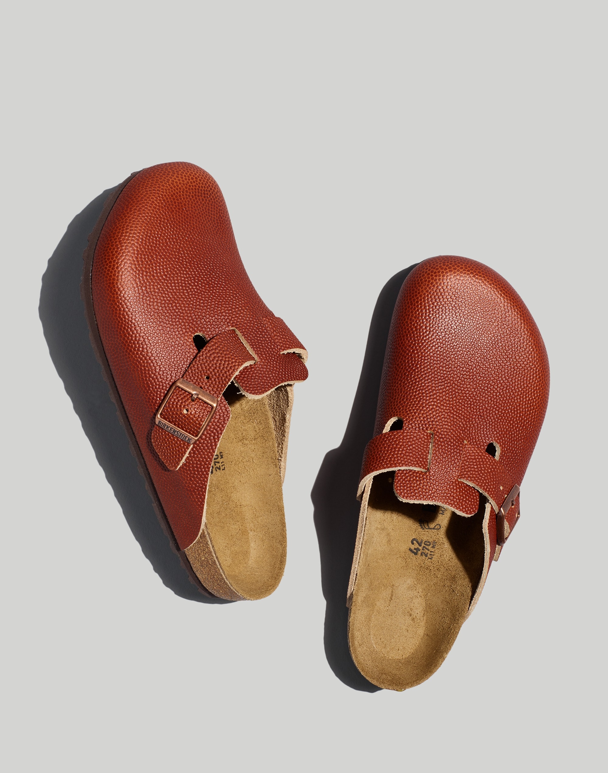 Birkenstock&reg; Boston Textured Leather Soft Footbed Clogs