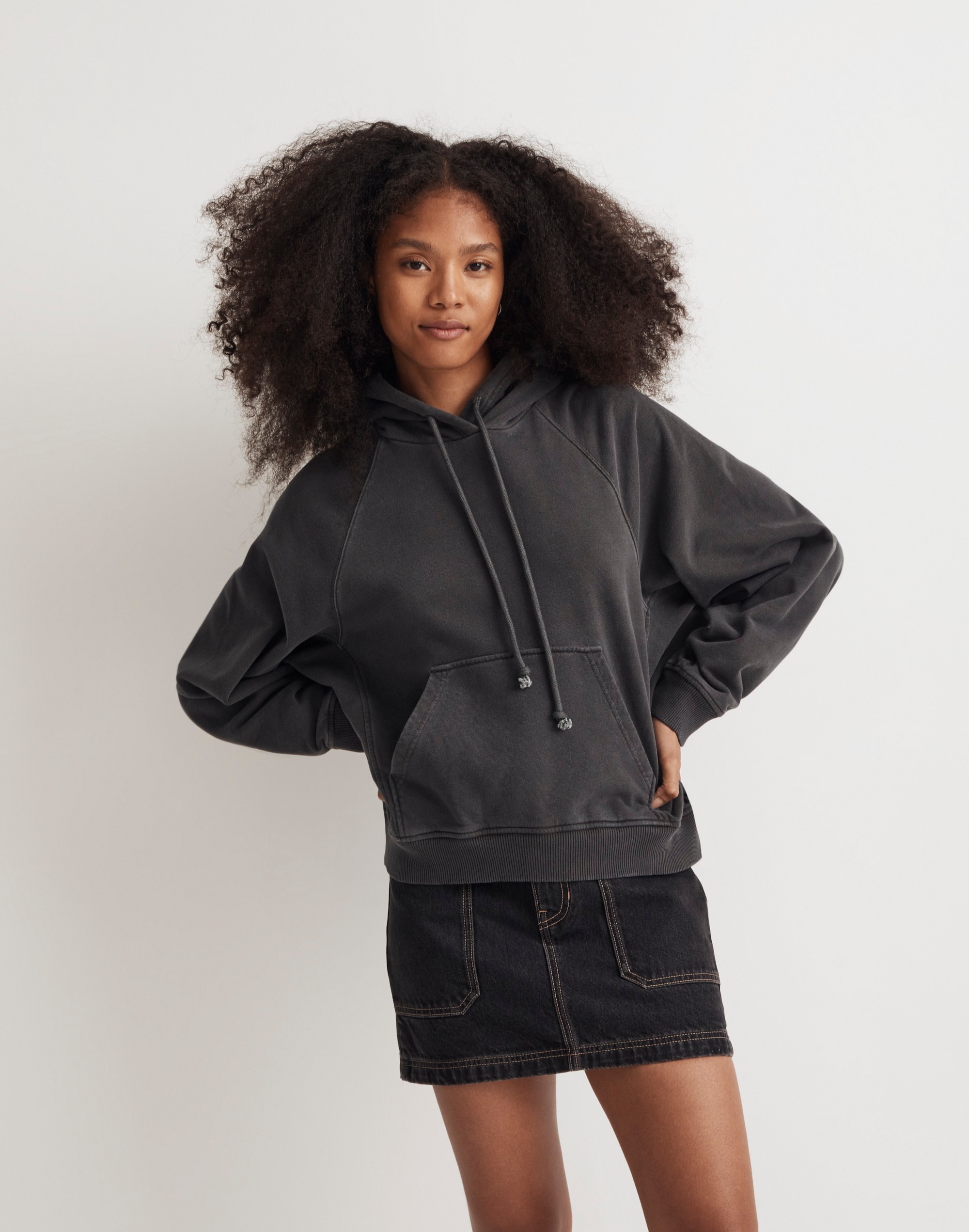 terry relaxed raglan-sleeve sweatshirt