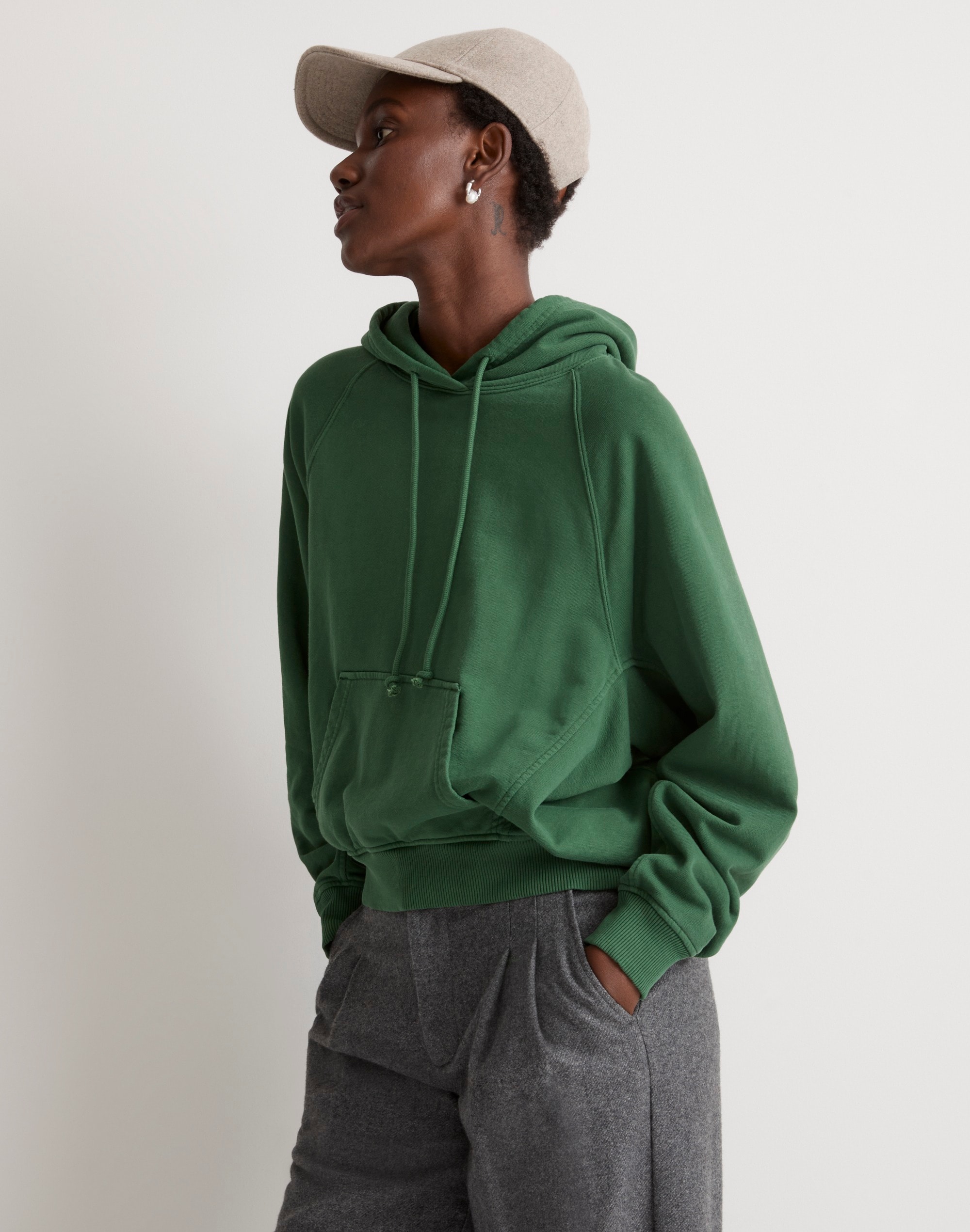 Terry Relaxed Raglan-Sleeve Sweatshirt