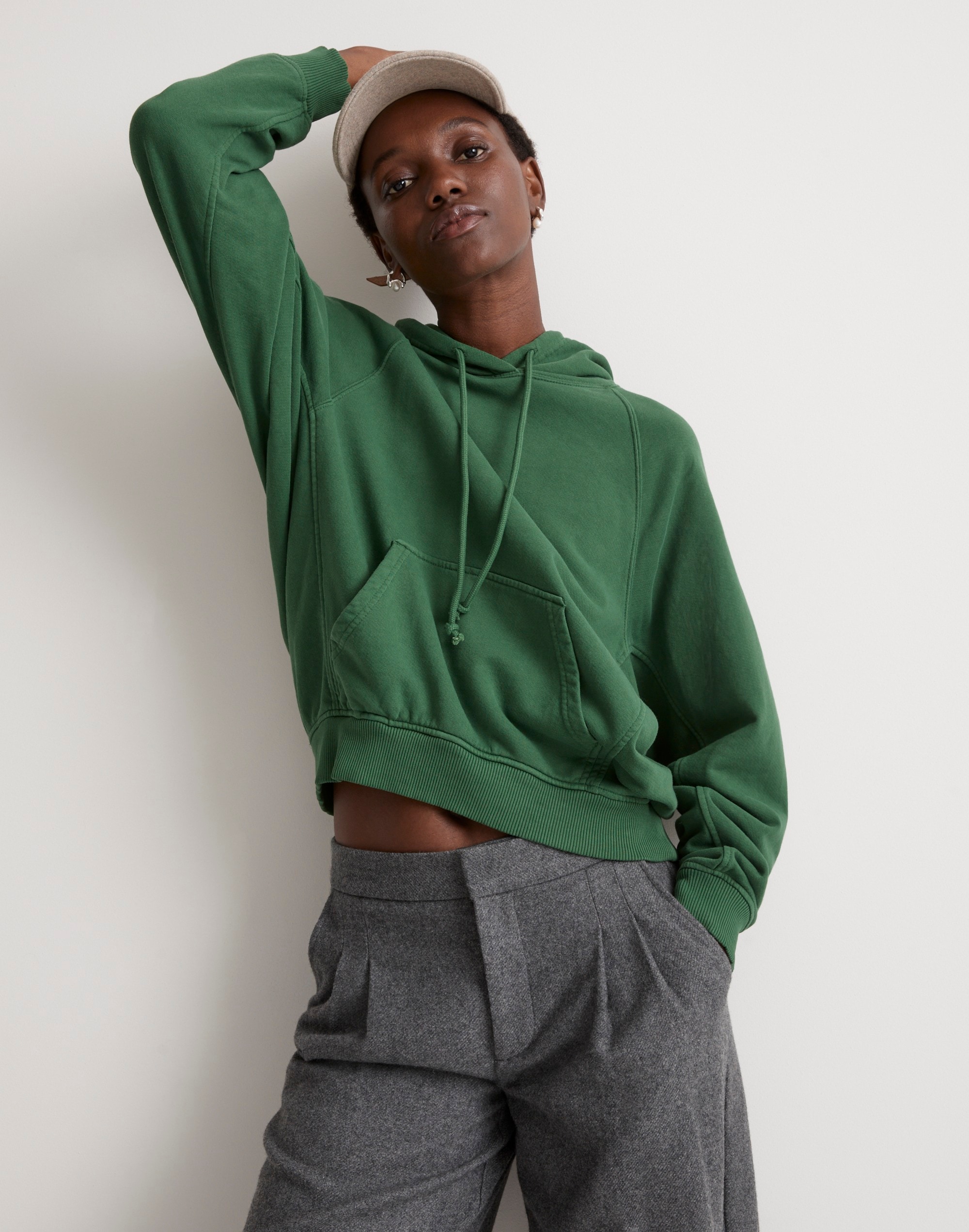 Terry Relaxed Raglan-Sleeve Sweatshirt