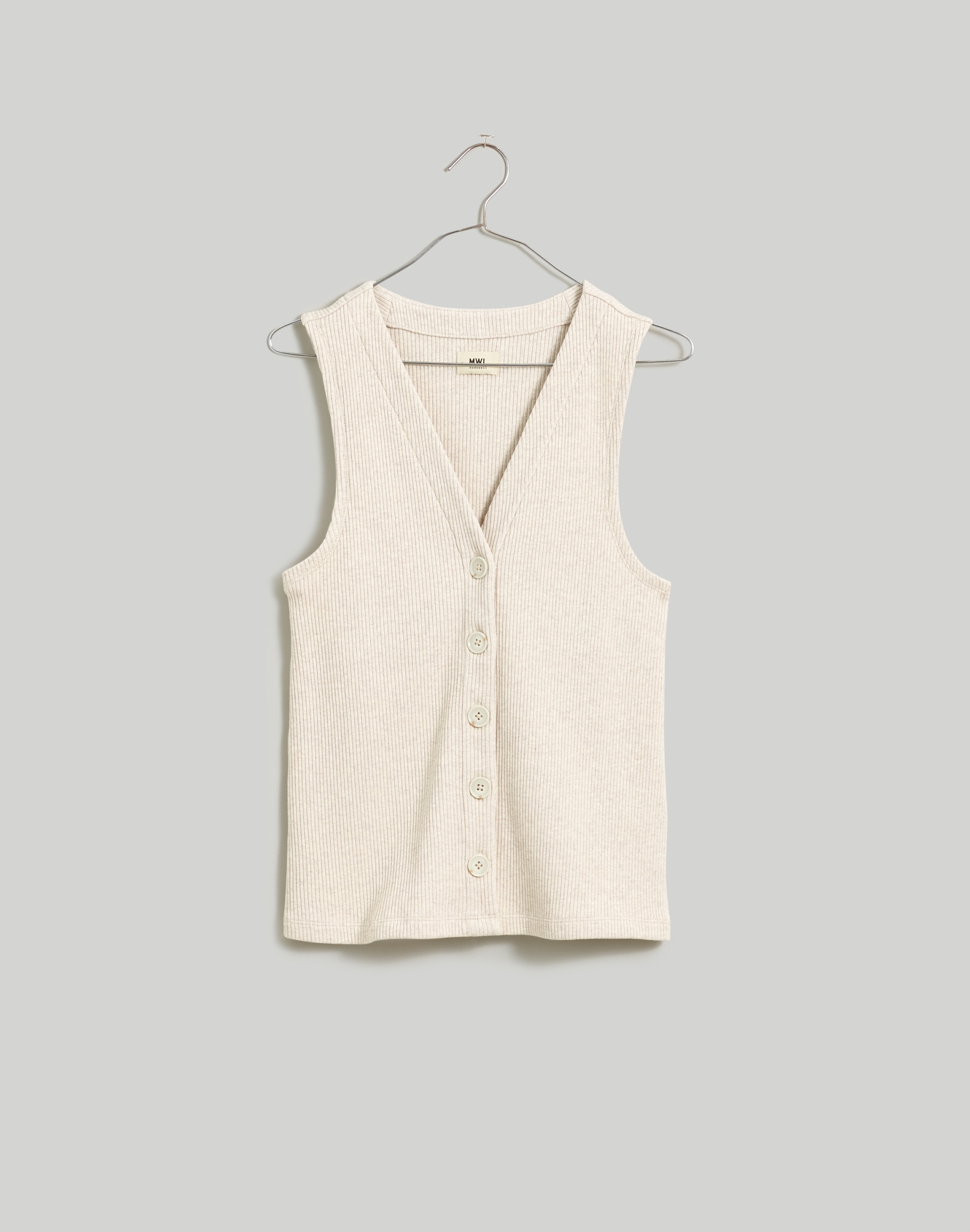 Ribbed Button-Front Vest