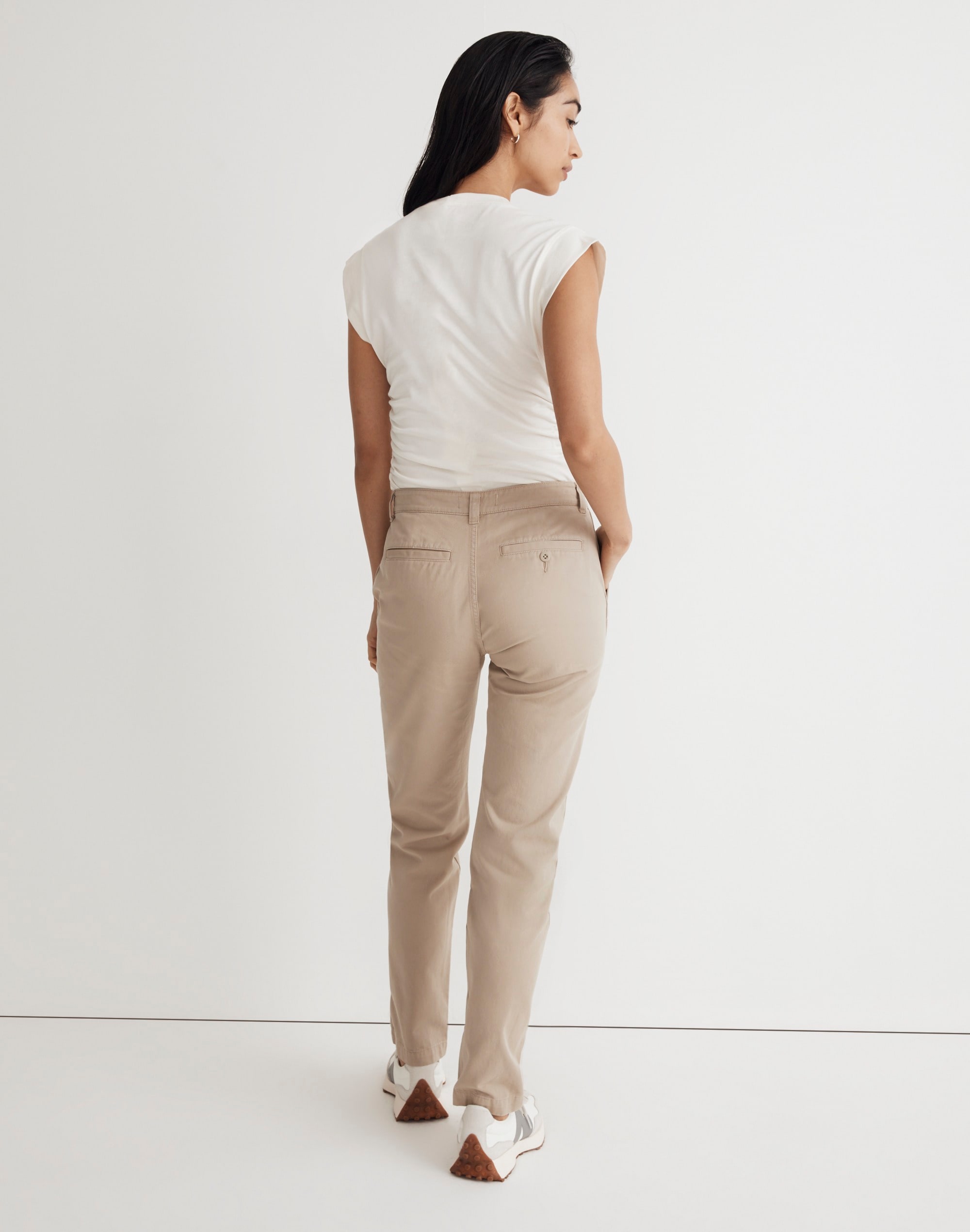Garment-Dyed Low-Slung Straight Chino Pants